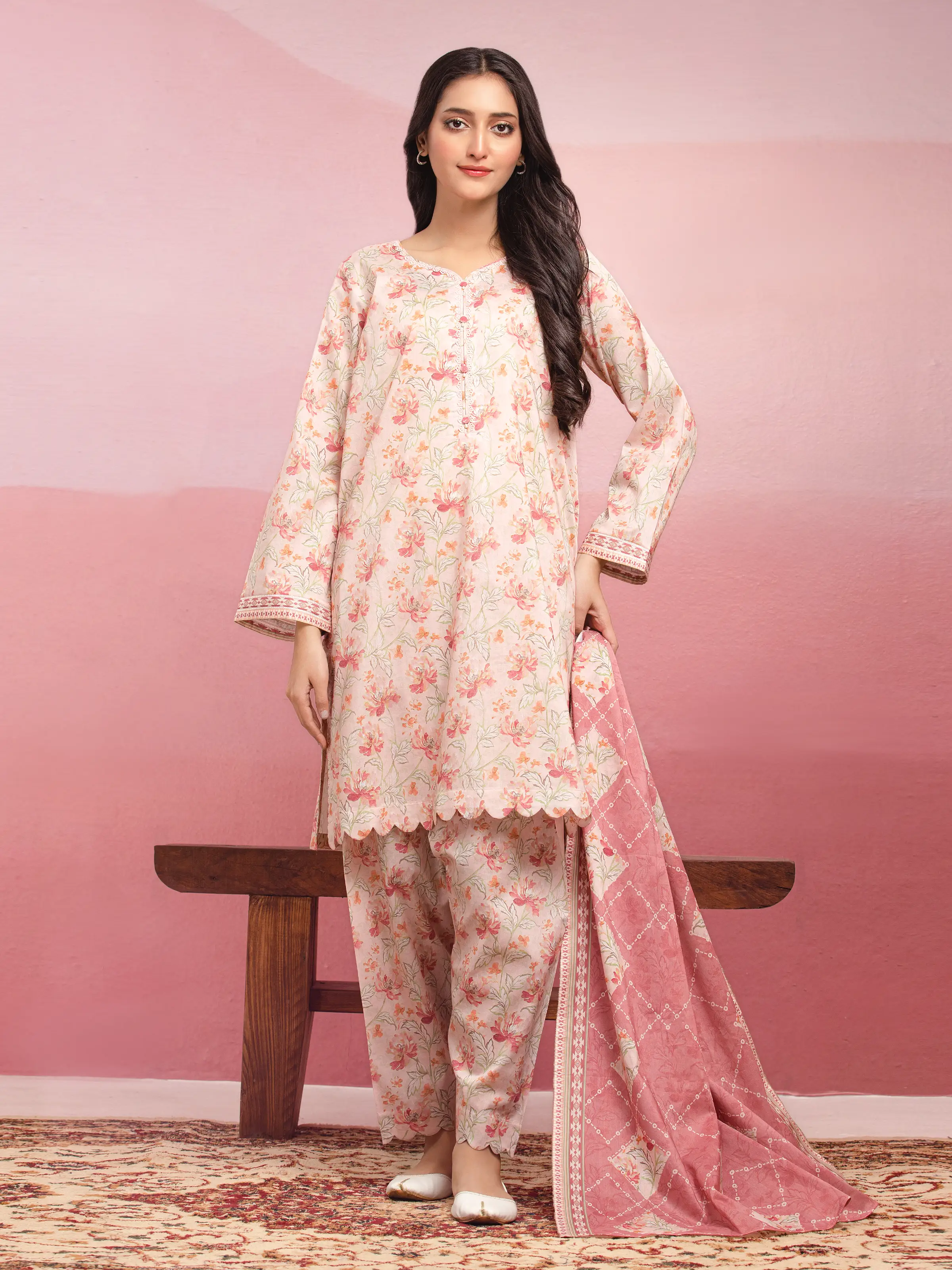 Printed Lawn Suit - EWU5A1-35050-3P