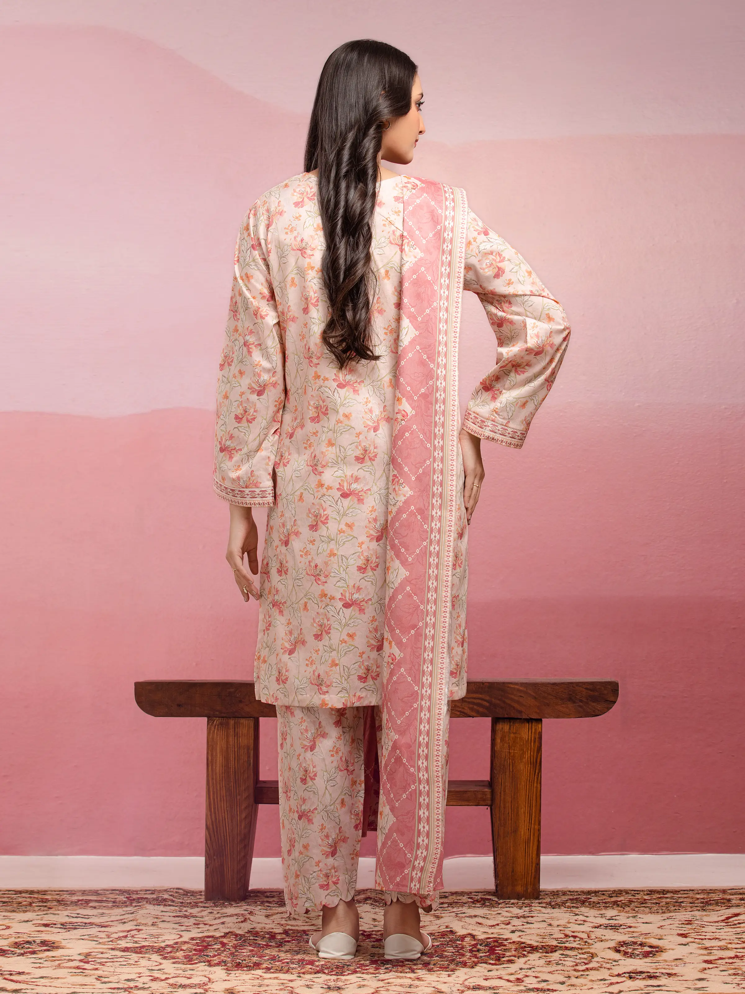Printed Lawn Suit - EWU5A1-35050-3P - Image 2