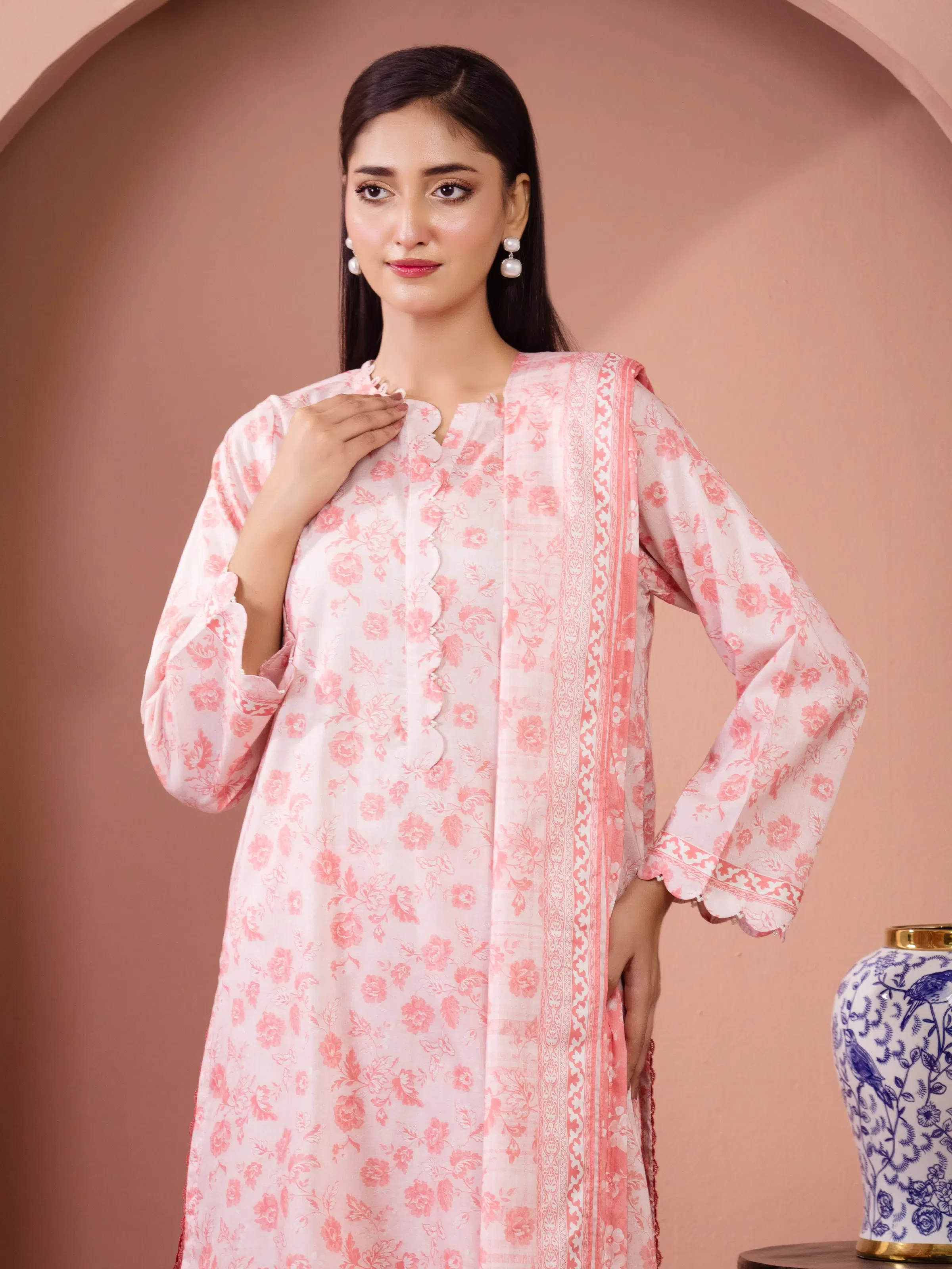 Printed Lawn Suit - EWU5A1-35625-3P - Image 2