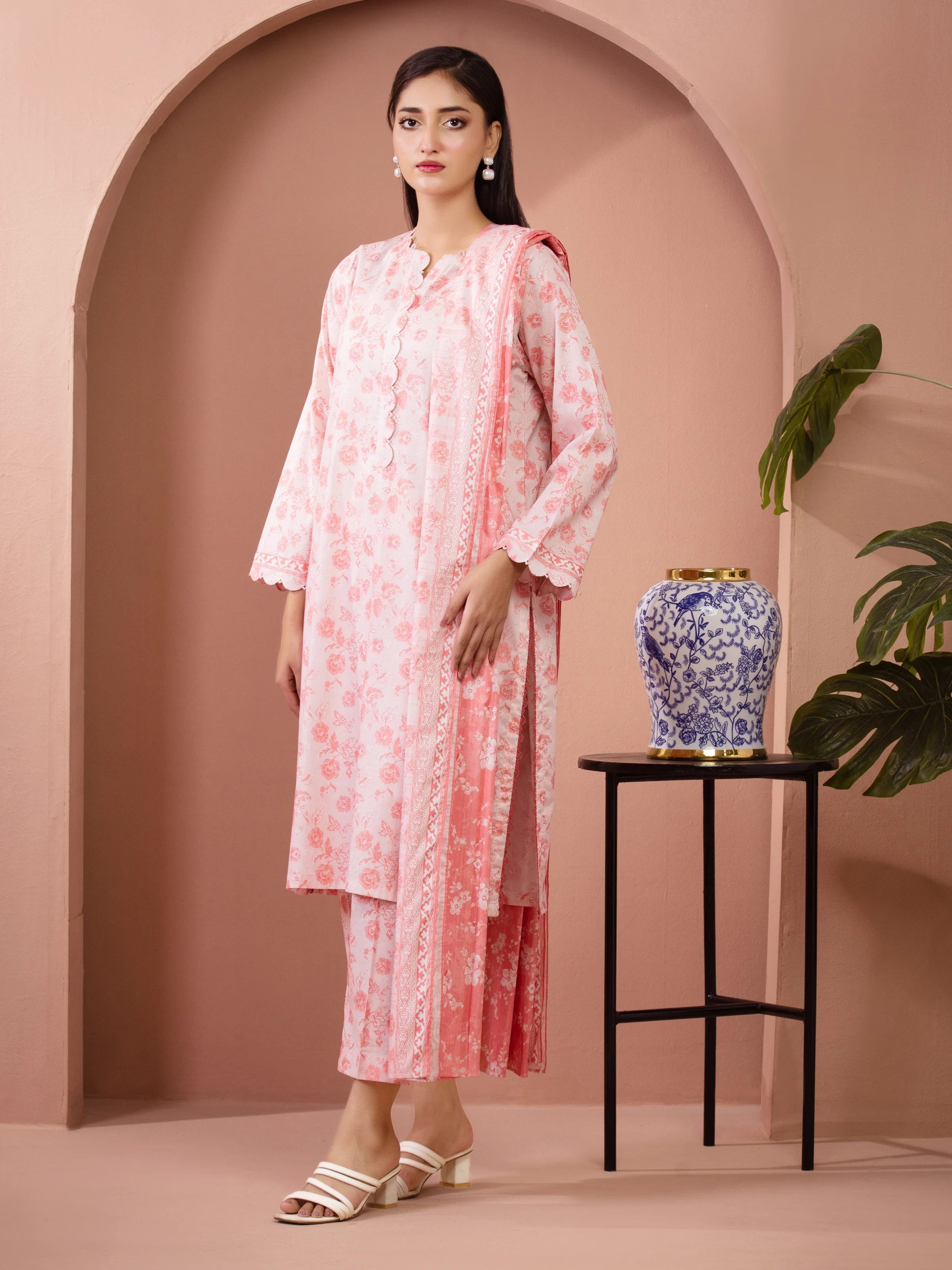 Printed Lawn Suit - EWU5A1-35625-3P - Image 5