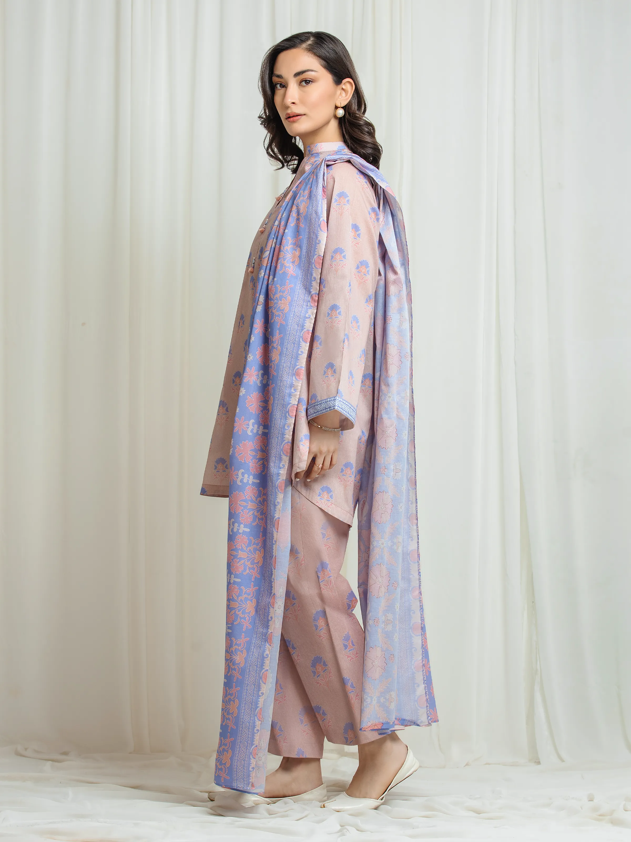 Printed Lawn Suit - EWU6A1-36747-3P - Image 5