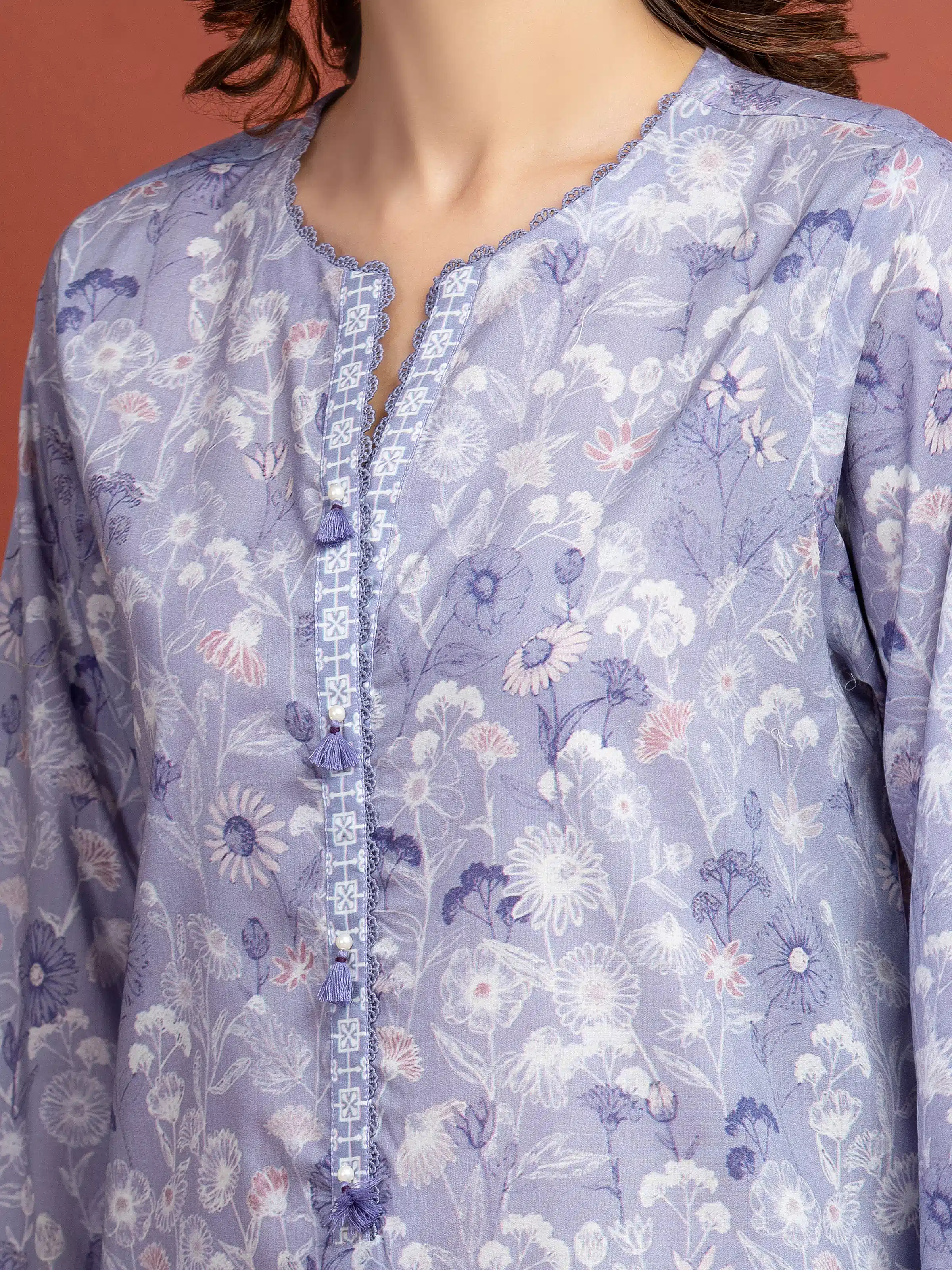 Printed Lawn Suit - EWU5A1-35288-3P - Image 3