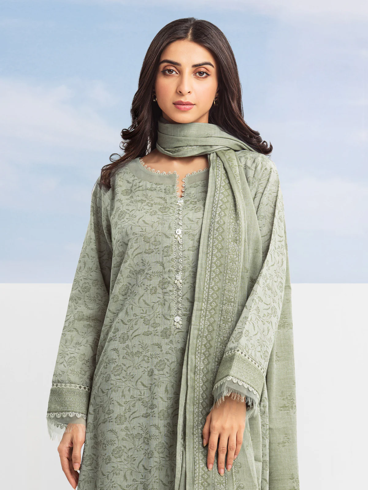 Embroidered Jacquard Suit - EWU24V3-28785-3P - Image 5