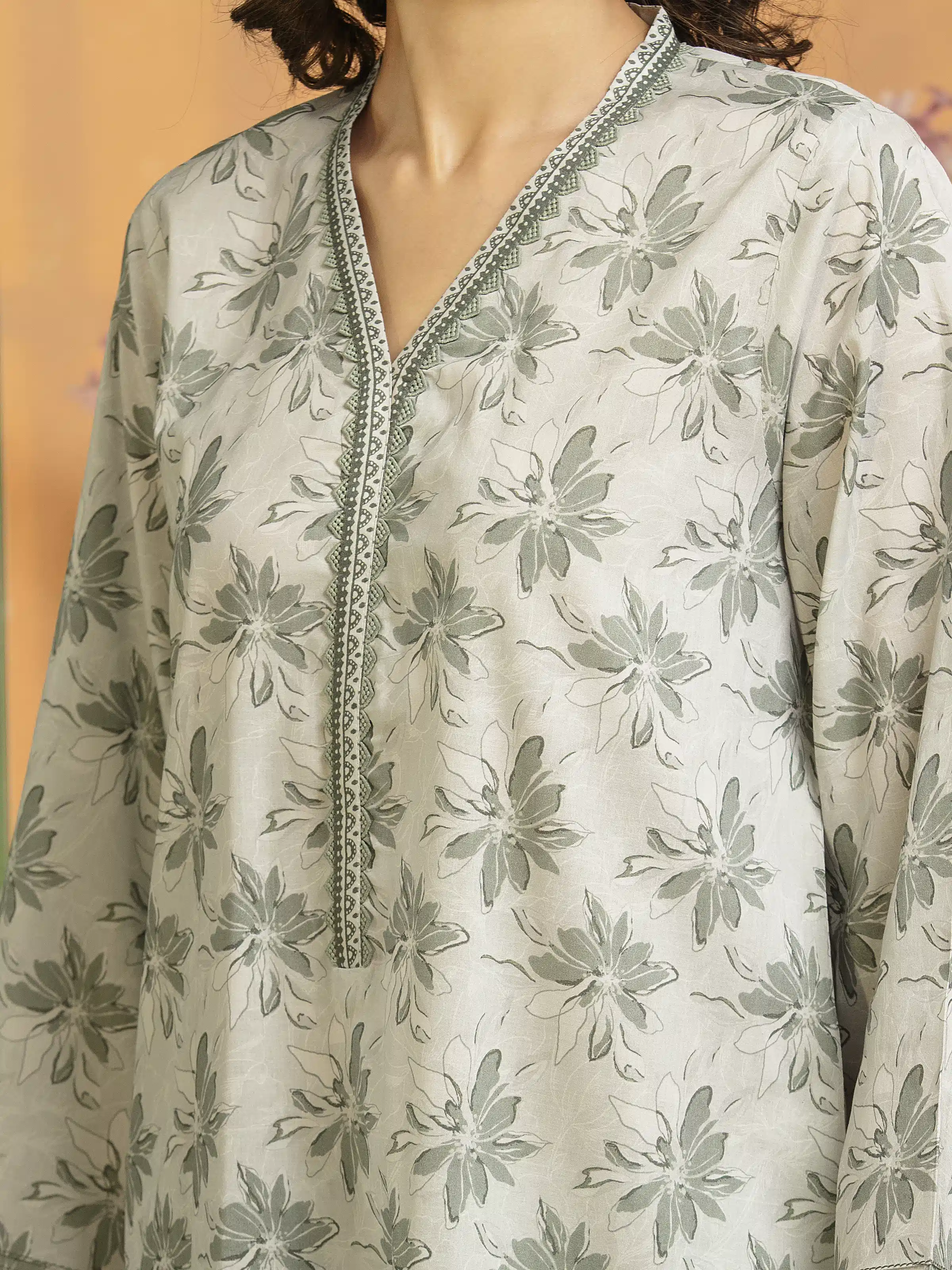 Printed Lawn Suit - EWU5A1-35246-3P - Image 3
