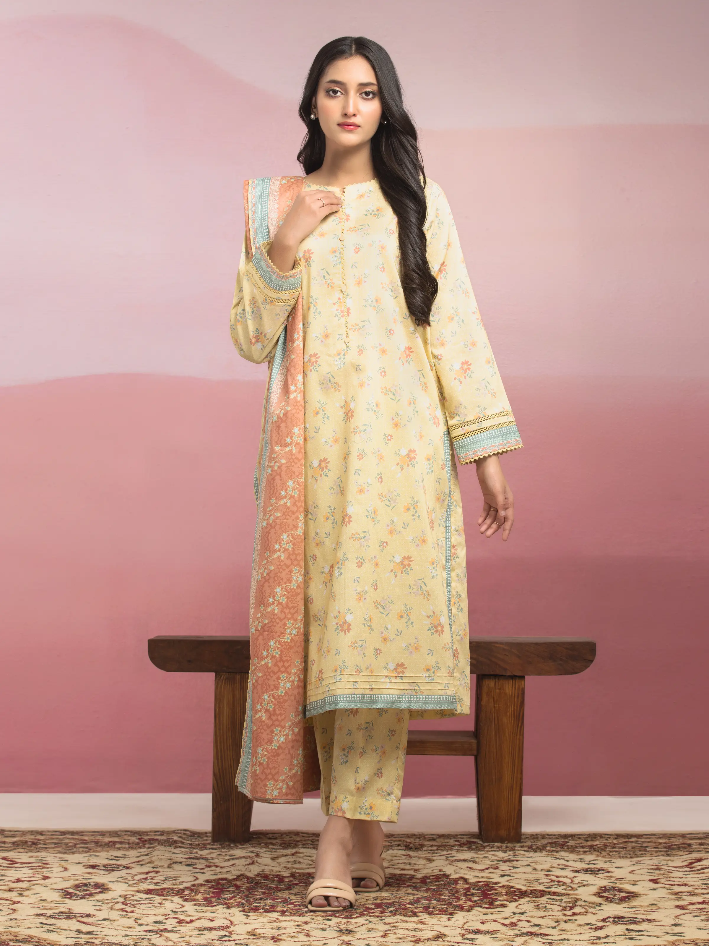 Printed Lawn Suit - EWU5A1-35065-3P