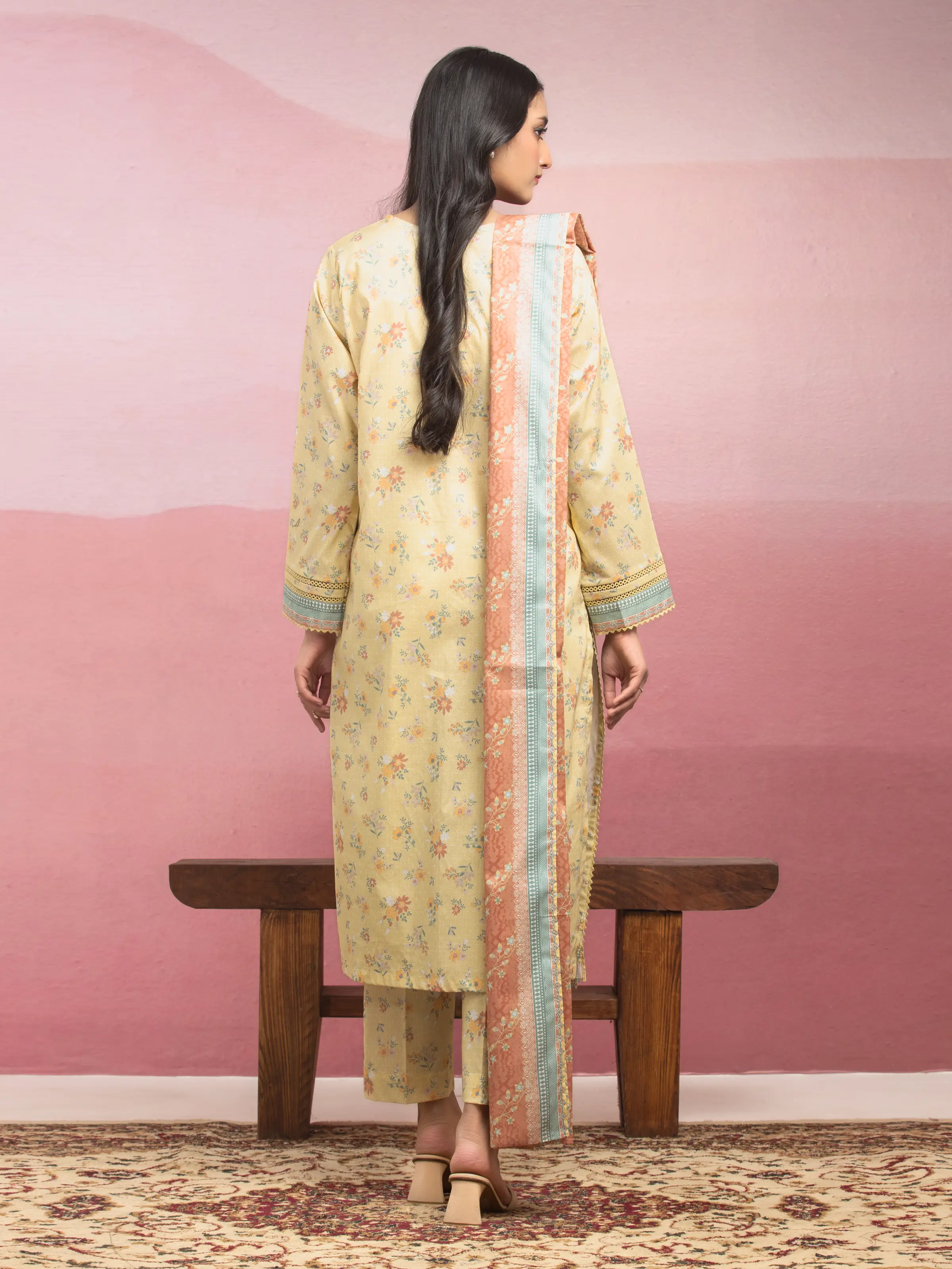 Printed Lawn Suit - EWU5A1-35065-3P - Image 2