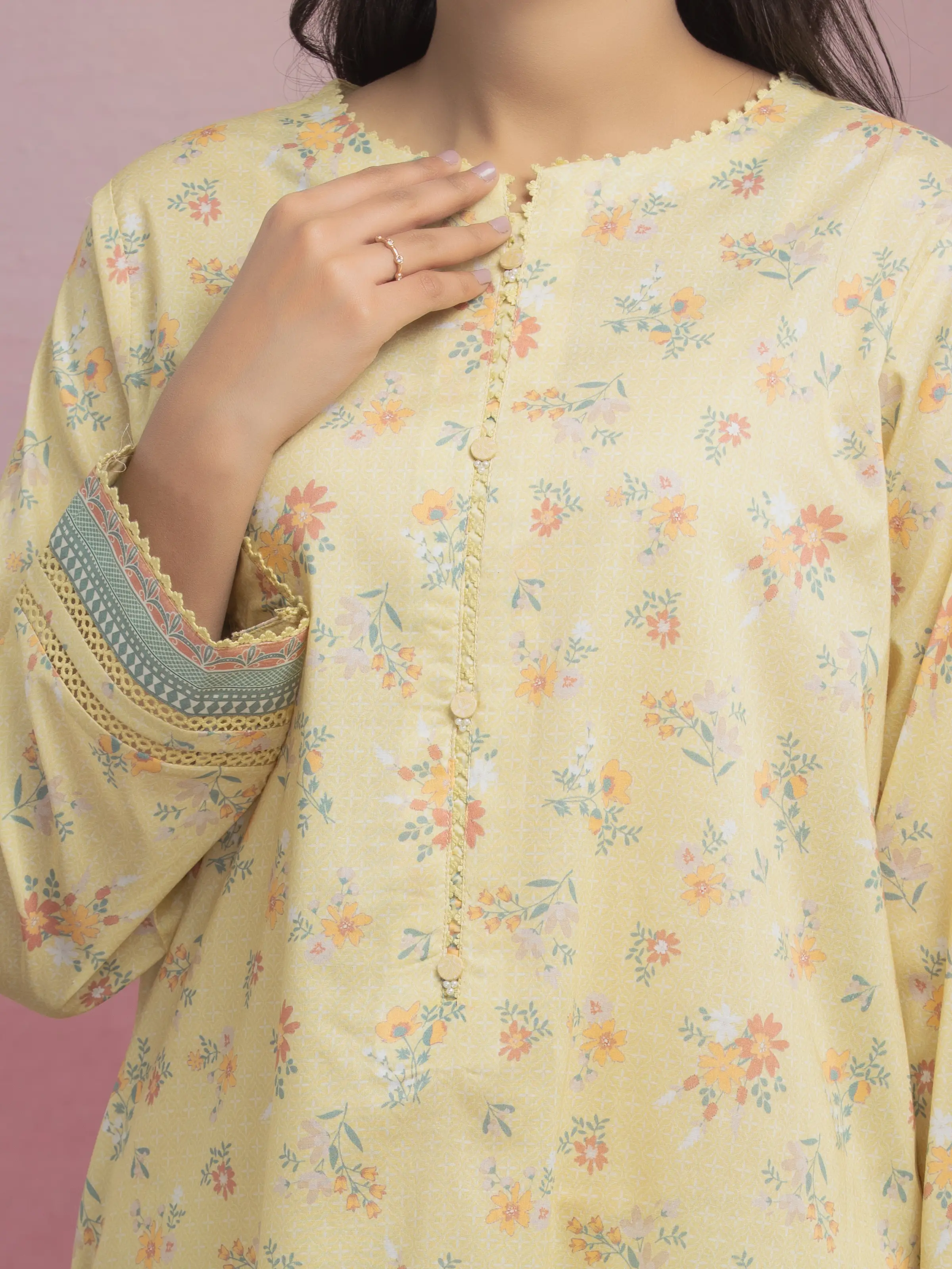 Printed Lawn Suit - EWU5A1-35065-3P - Image 3