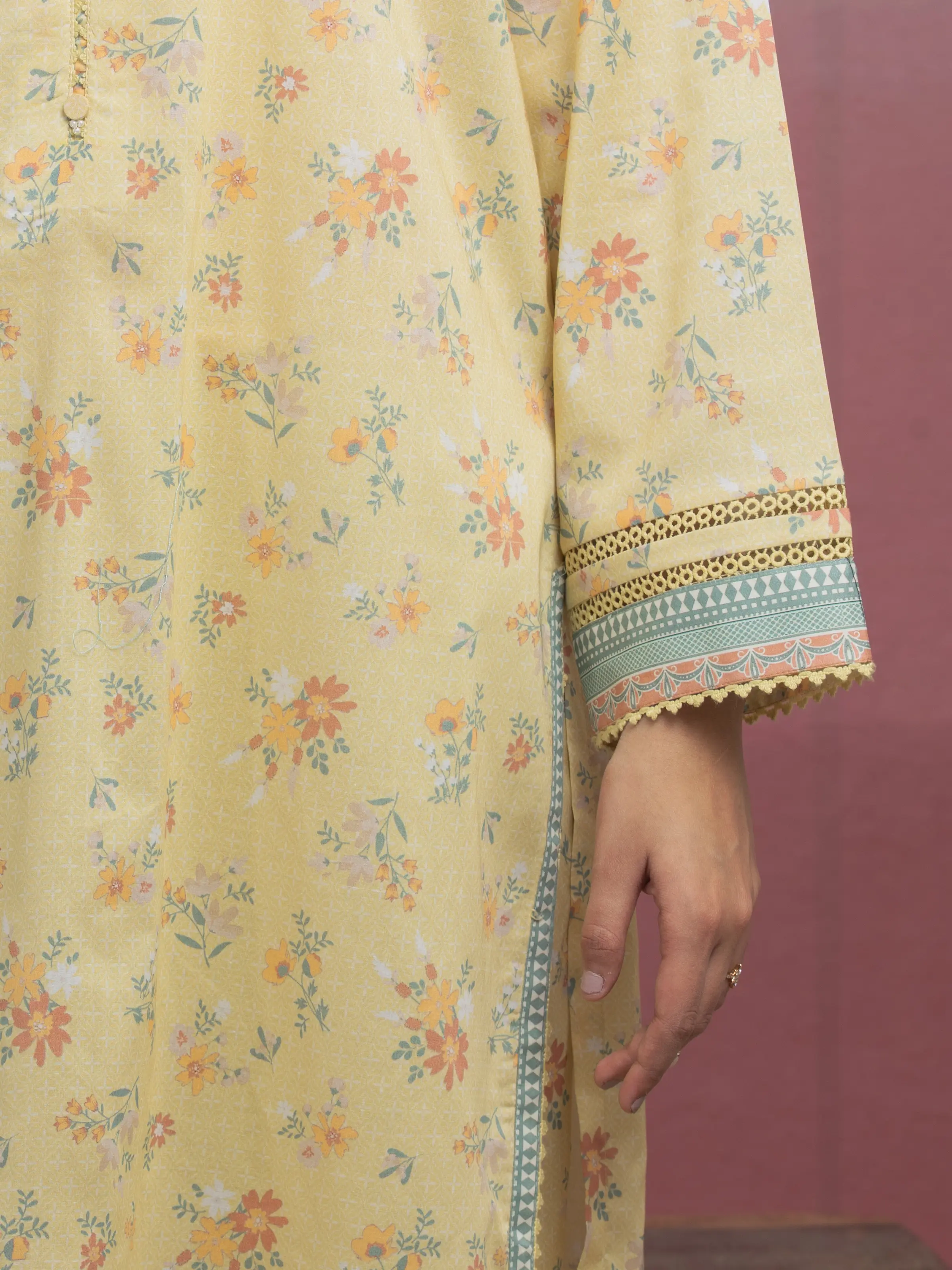 Printed Lawn Suit - EWU5A1-35065-3P - Image 4