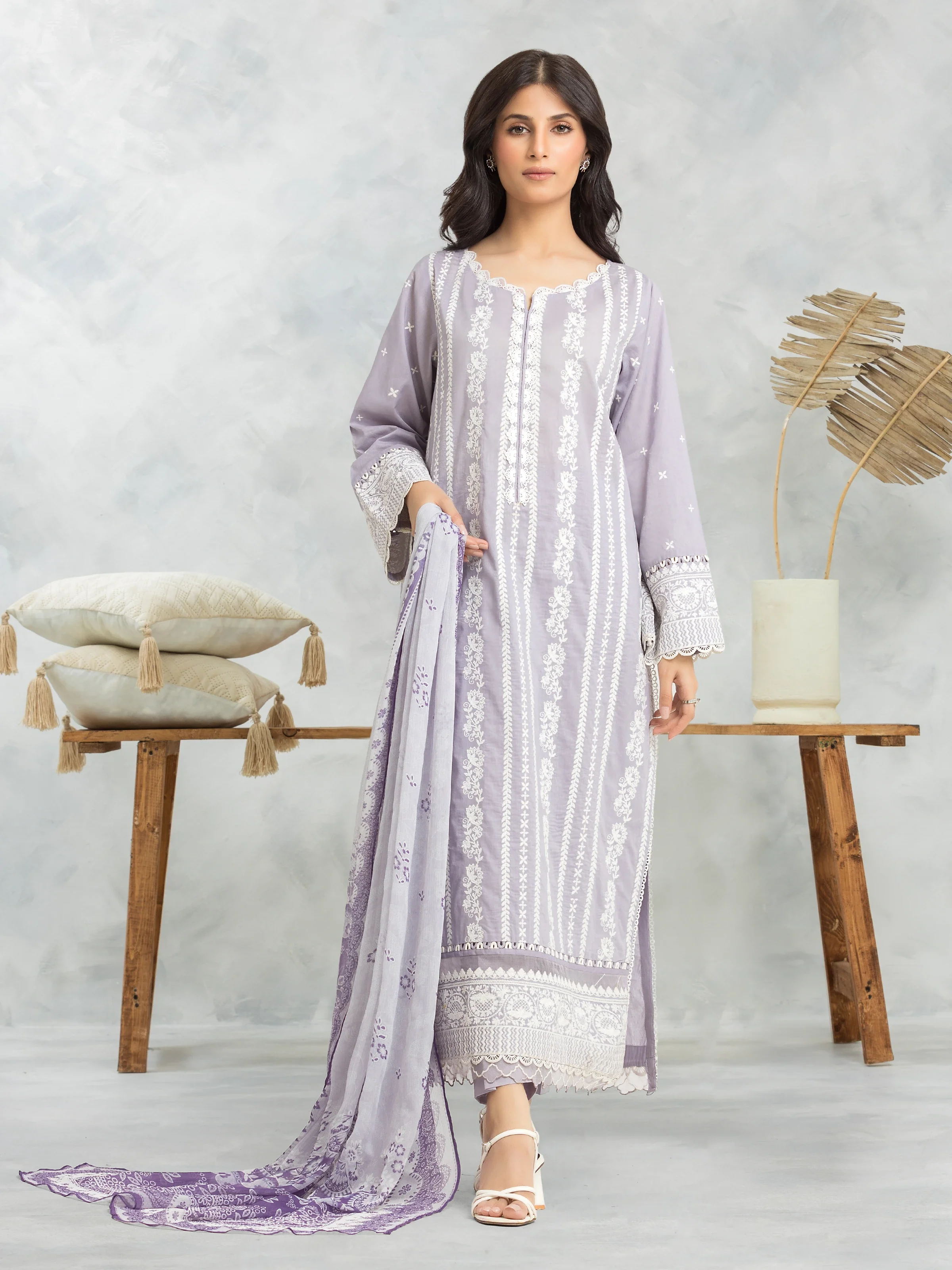 Embroidered Cambric Suit - EWU24V2-30150-3P