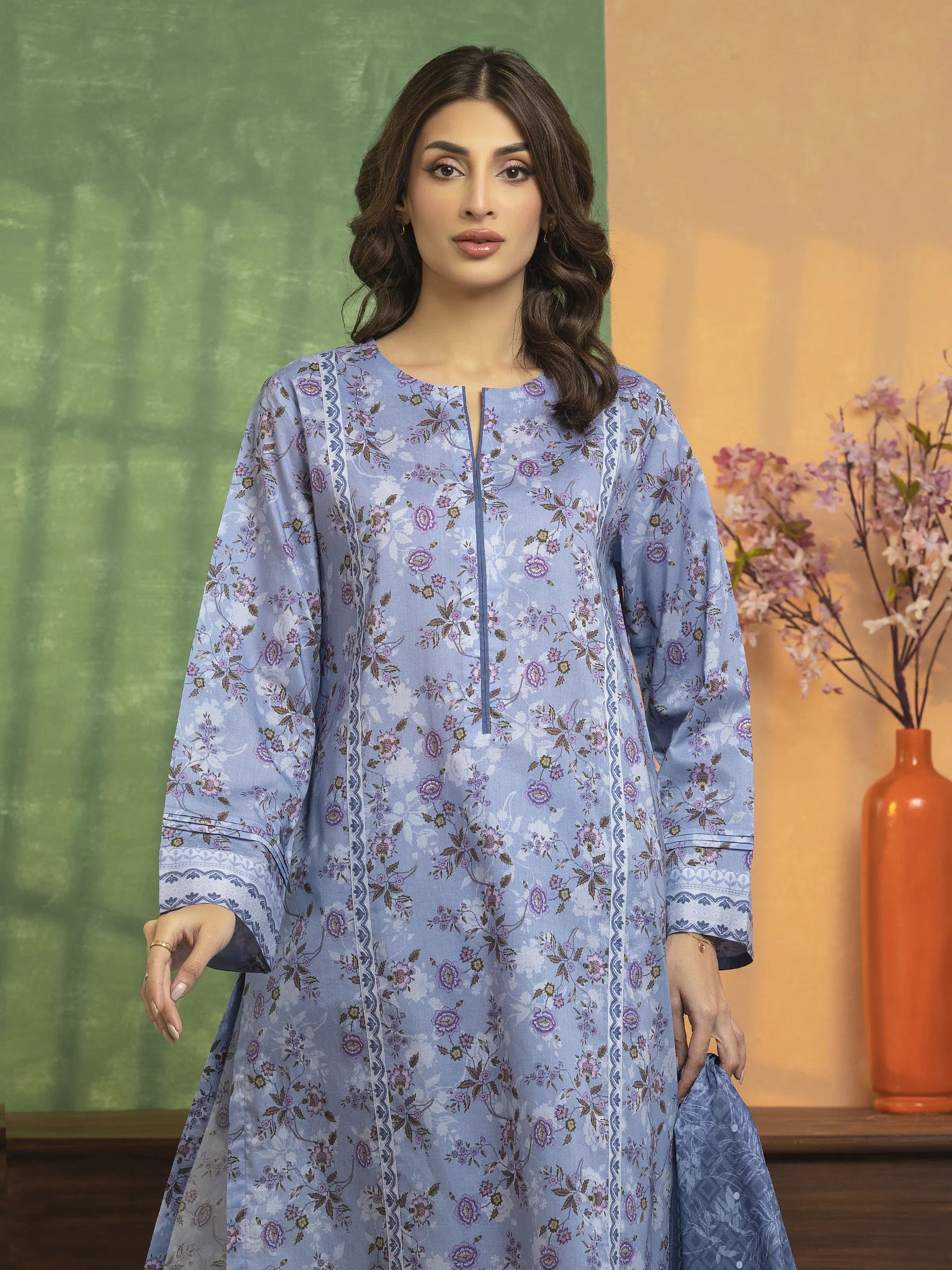 Printed Lawn Suit - EWU5A1-35075-3P - Image 3