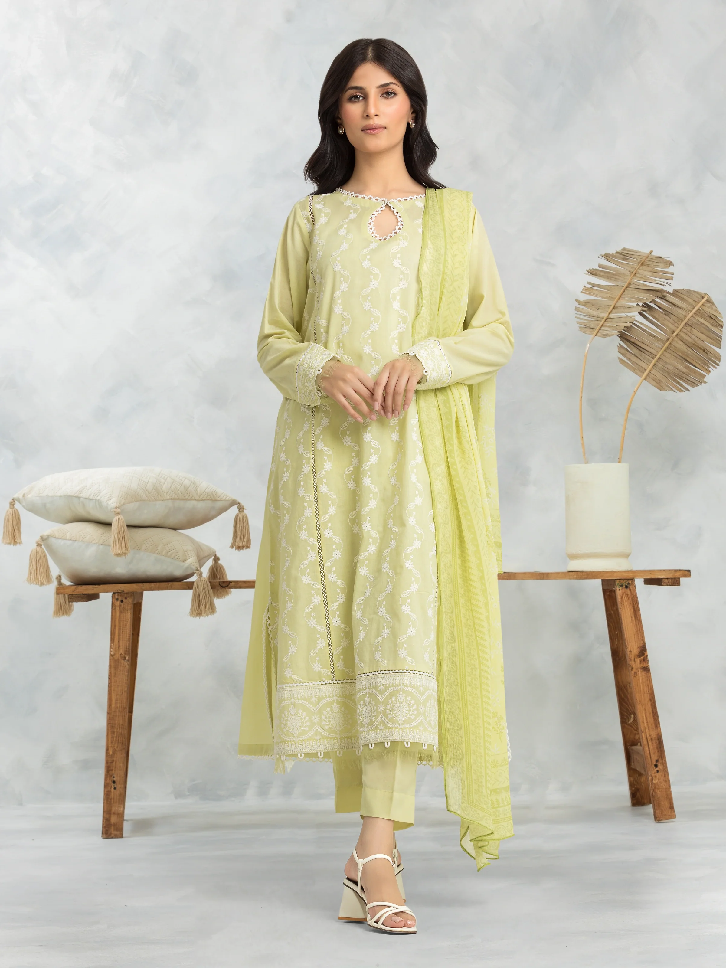 Embroidered Cambric Suit - EWU24V2-30144-3P
