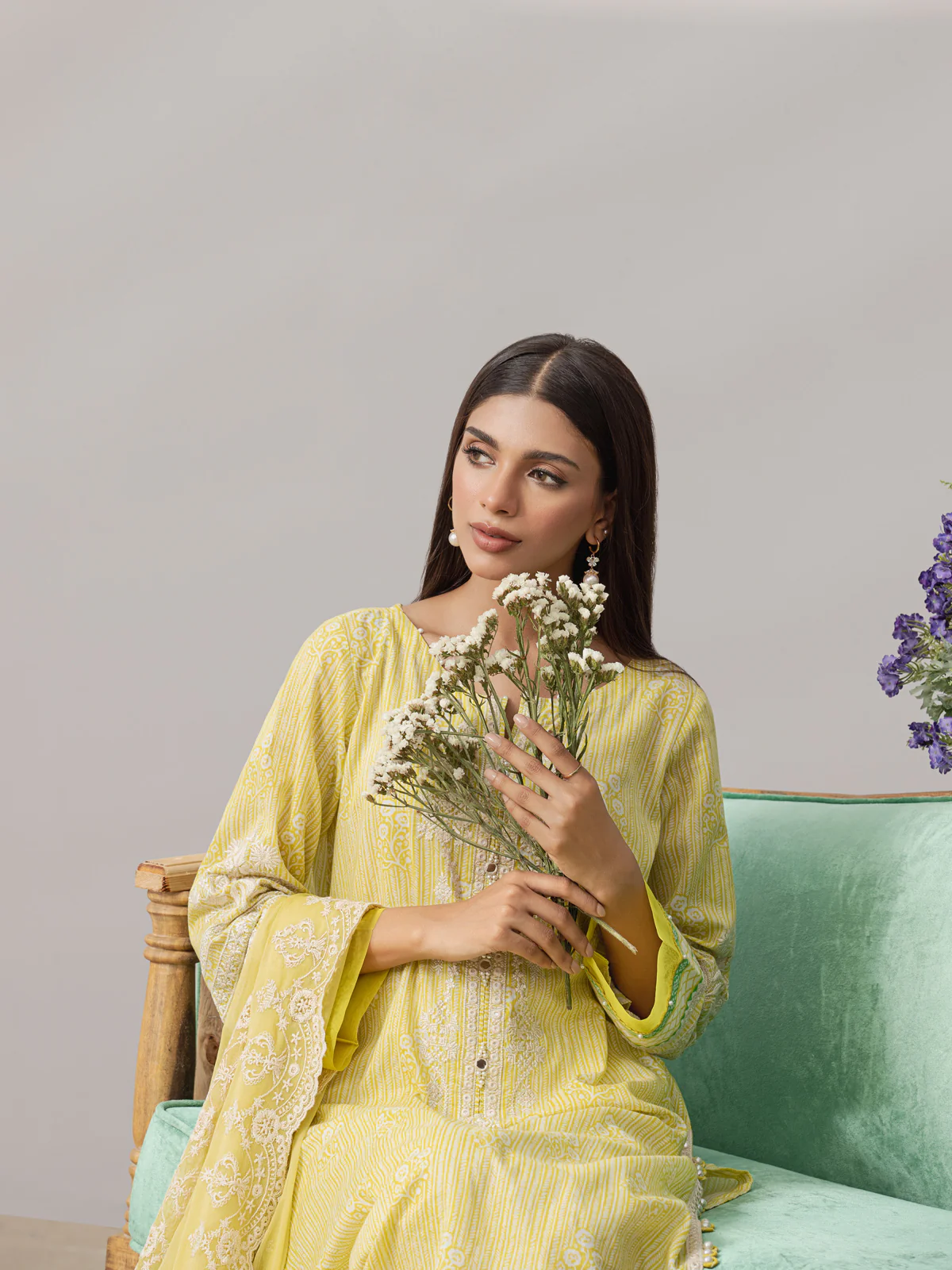 Embroidered Lawn Shirt Dupatta - EWU22V1-26510SD - Image 6