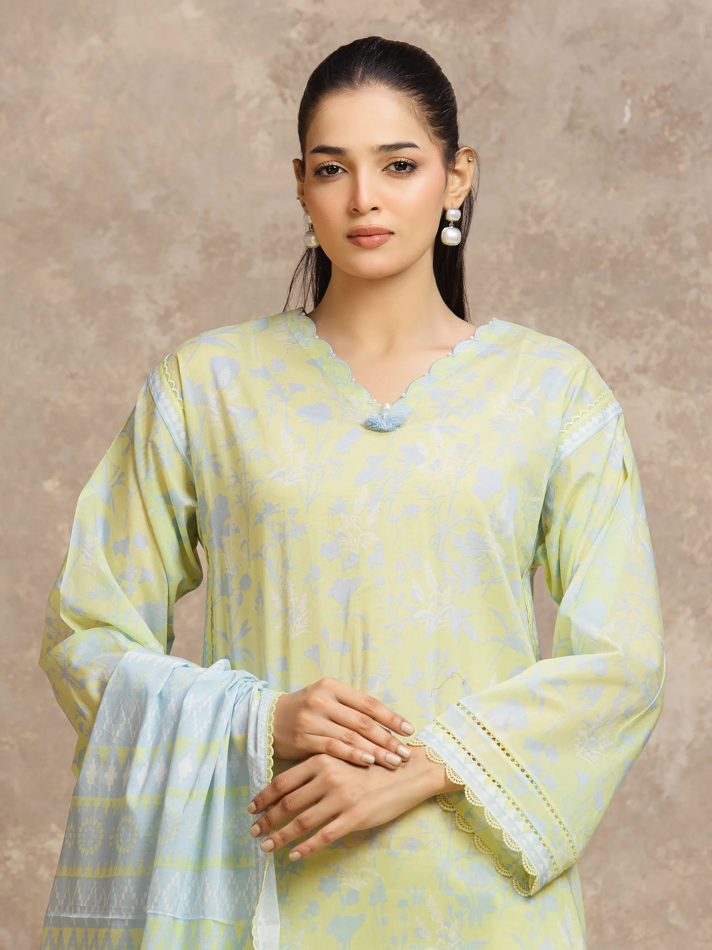 Printed Lawn Suit - EWU6A1-36552-3P - Image 2