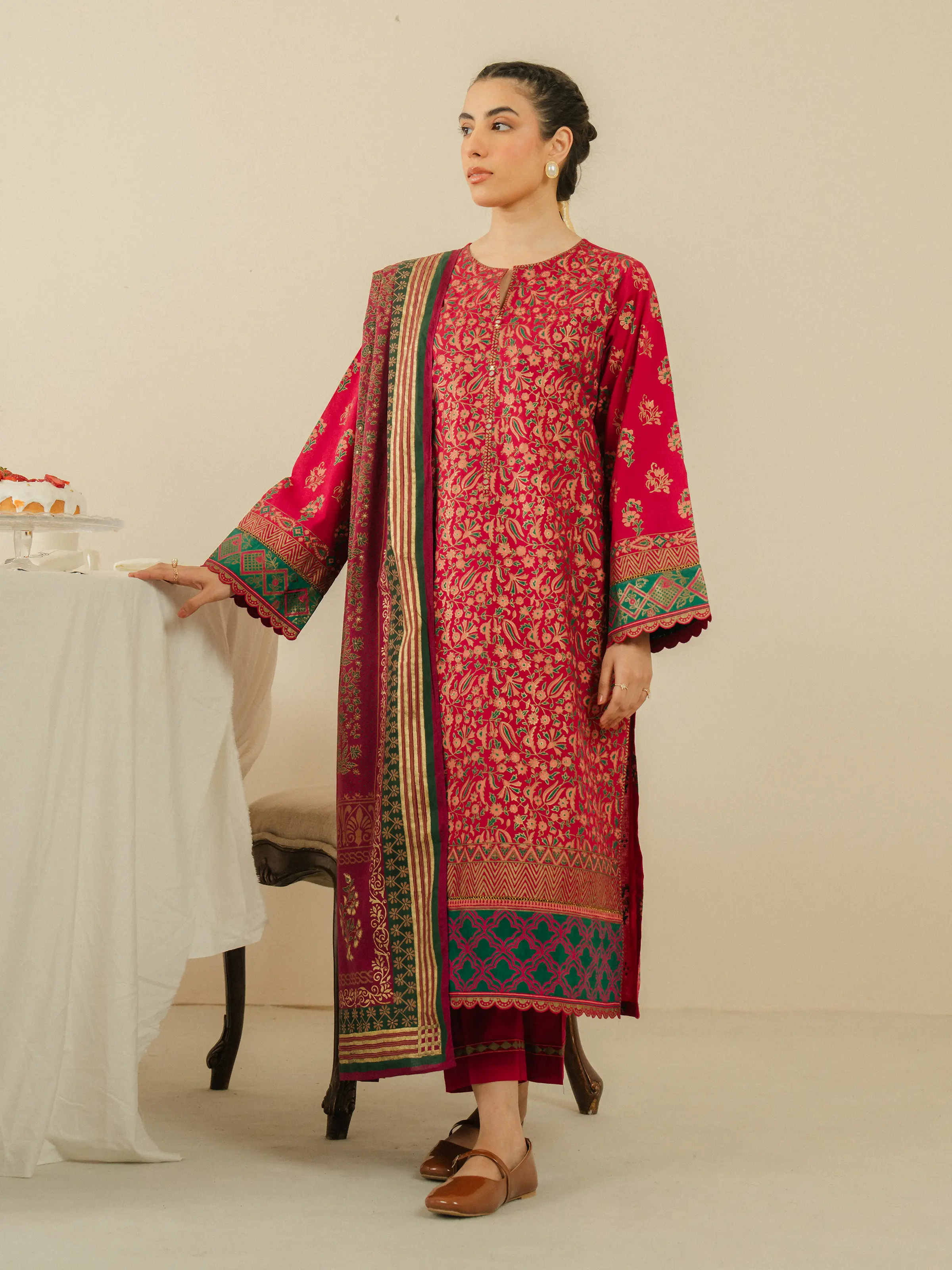 Block Print Cambric Suit - EWU5M1-021-3P