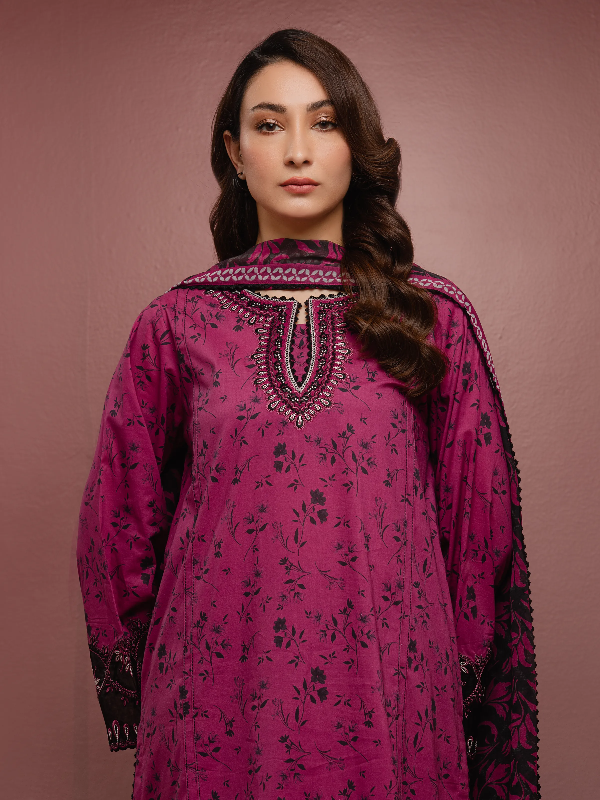 Embroidered Cambric Suit - EWU5V2-31051-3P - Image 3