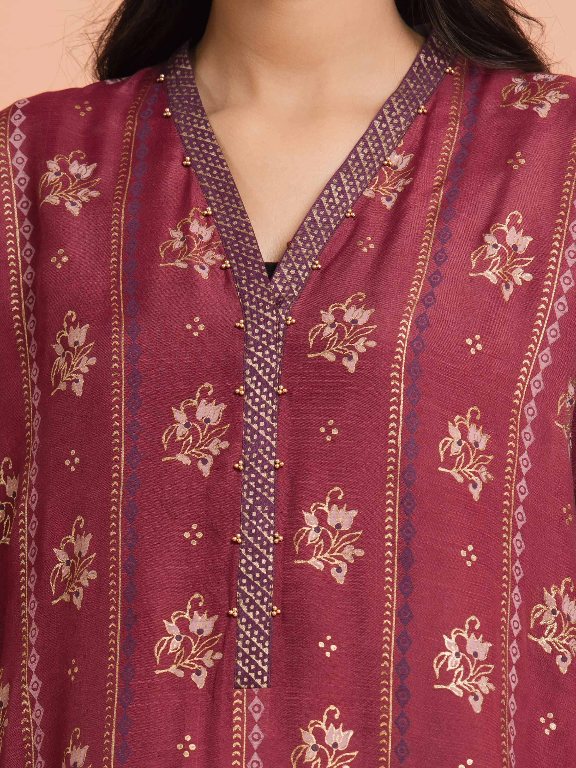 Unstitched Block Print Cambric Shirt Trouser - EWU5M1-001ST - Image 3
