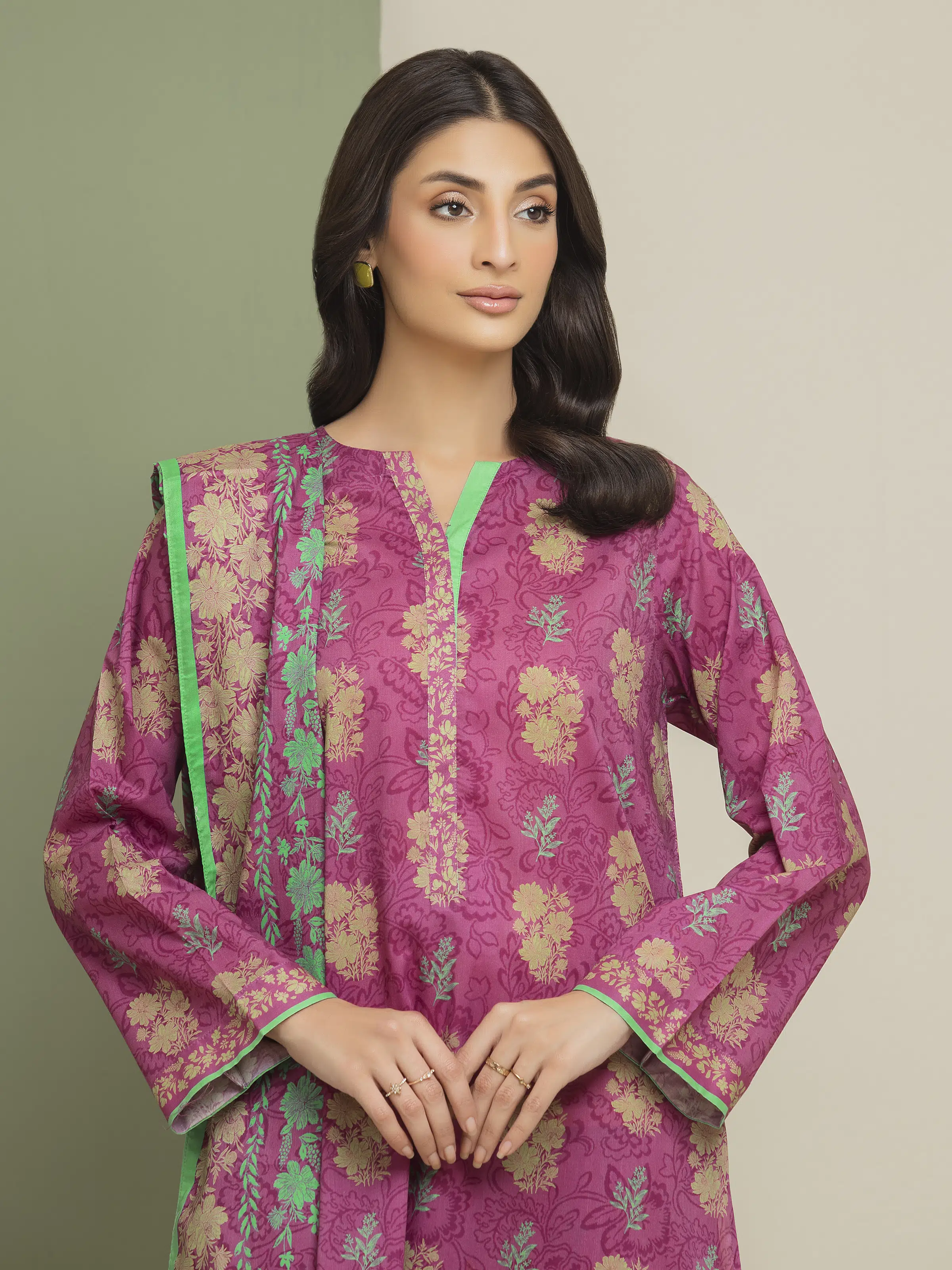 Printed Lawn Suit - EWU5A1-35177-3P - Image 3