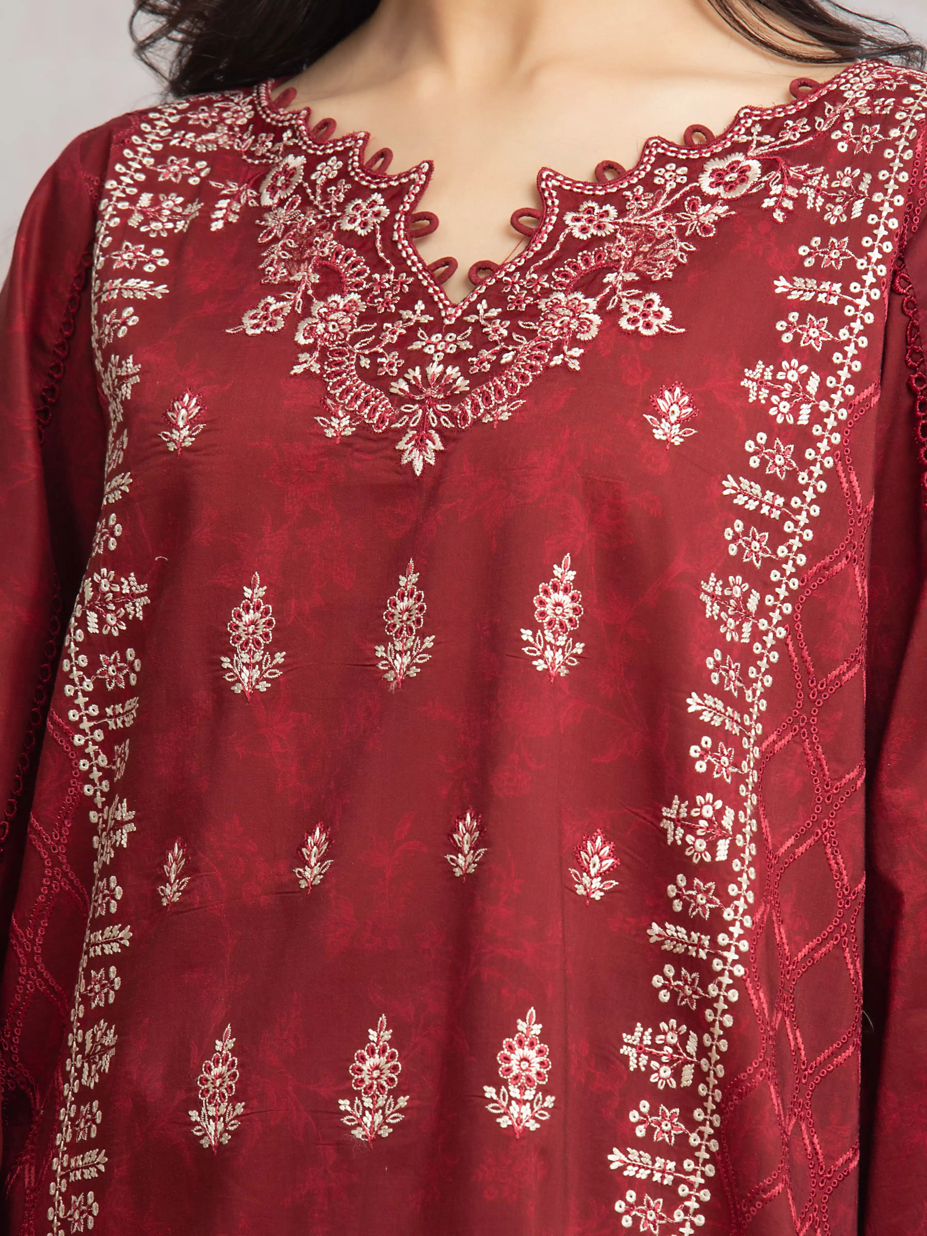 Embroidered Cambric Suit - EWU24V2-30040-3P - Image 3