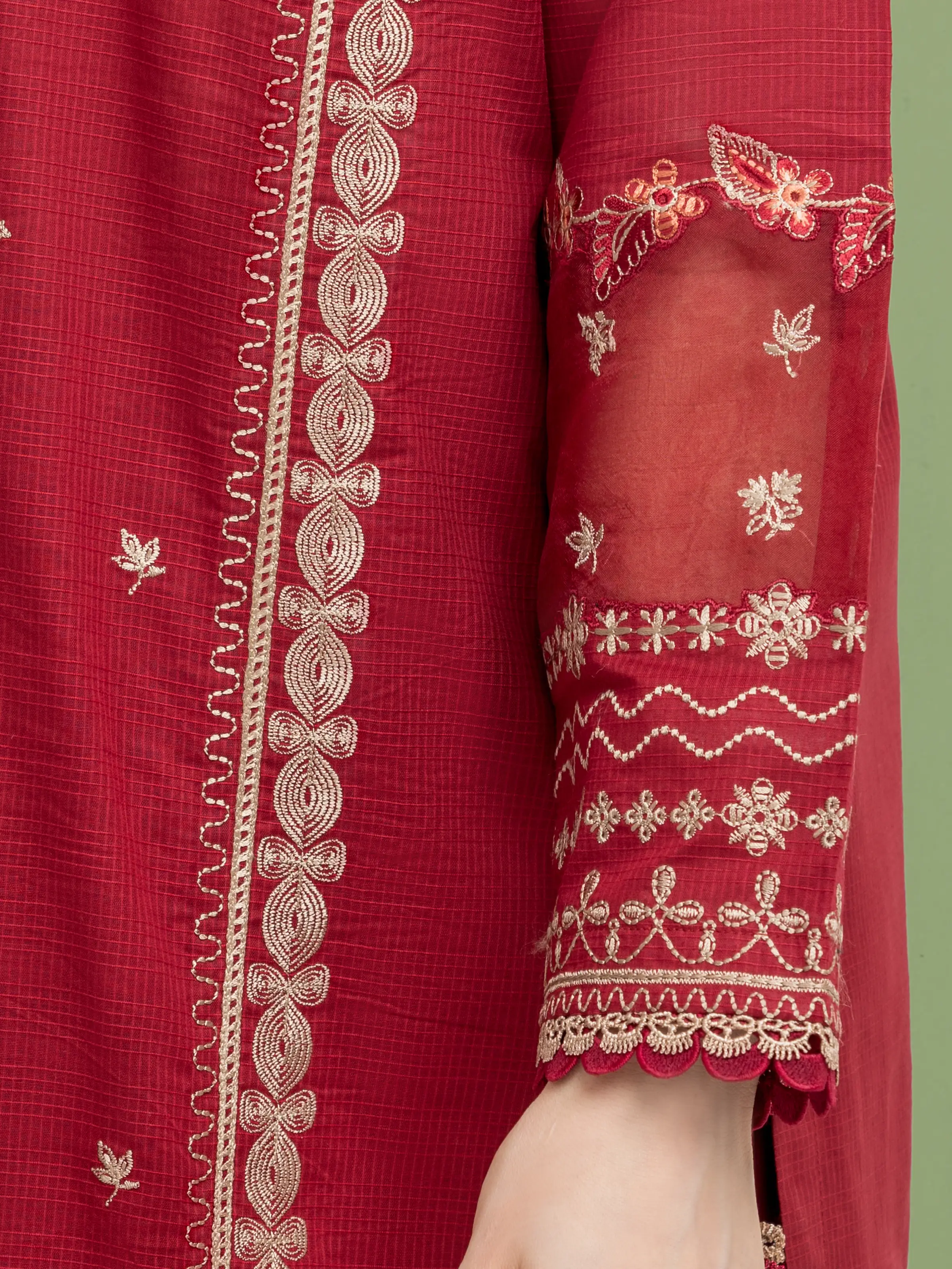 Embroidered Lawn Suit - EWU5V1-31239-3P - Image 5