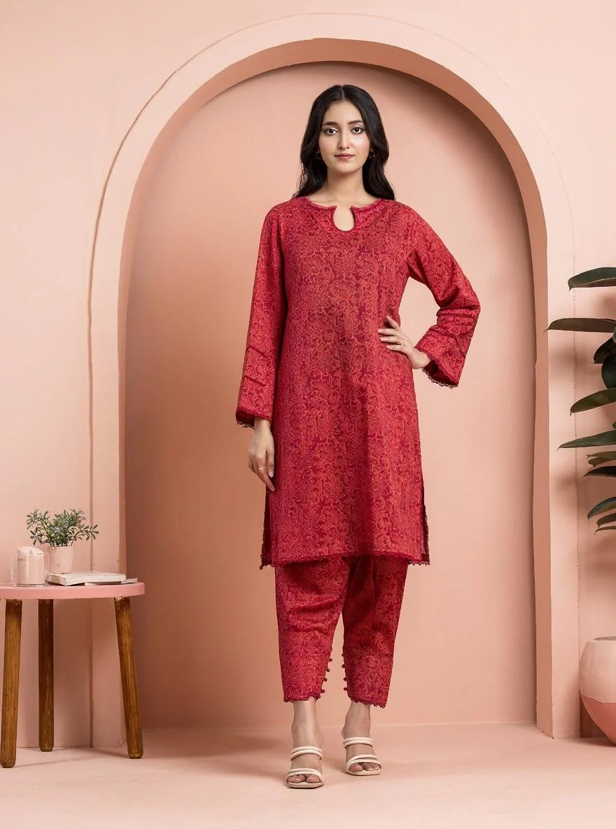 Printed Khaddar Shirt - EWU24M3-085S
