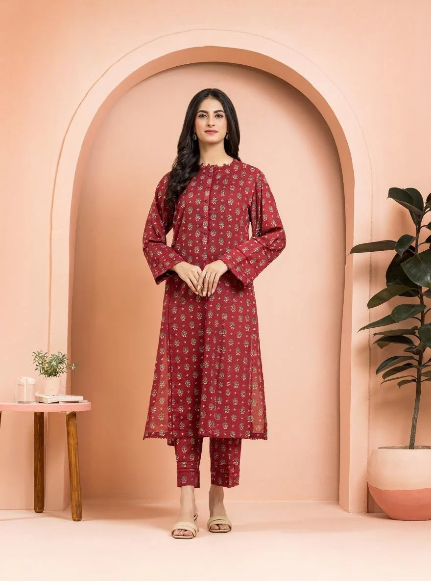 Printed Khaddar Shirt - EWU24M3-092S