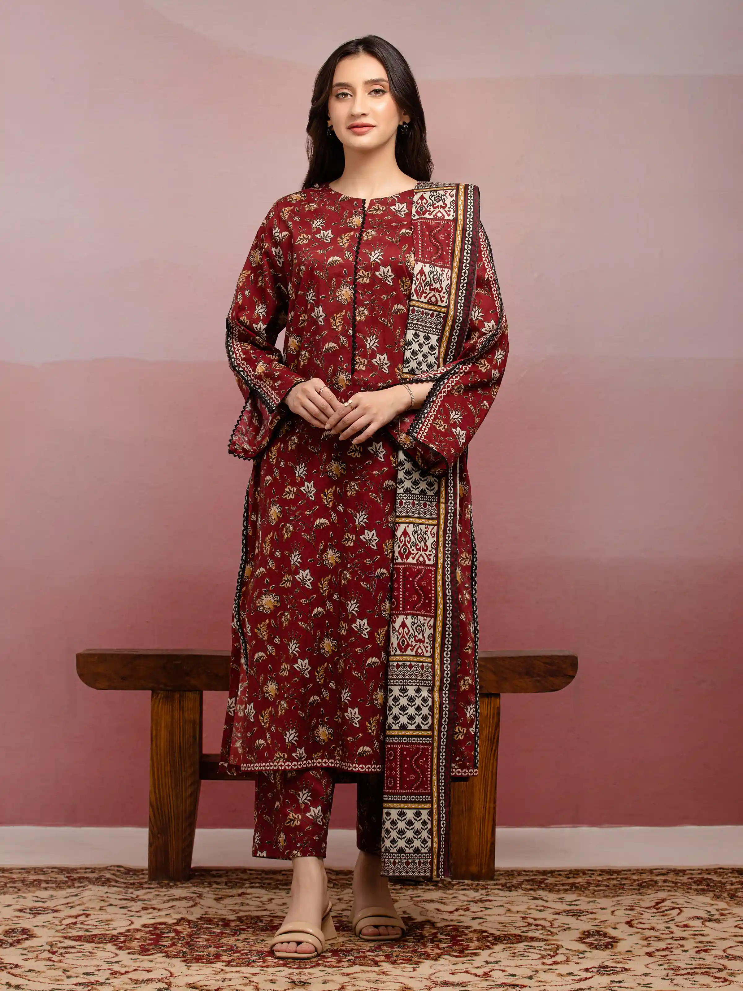 Printed Lawn Suit - EWU5A1-35004-3P