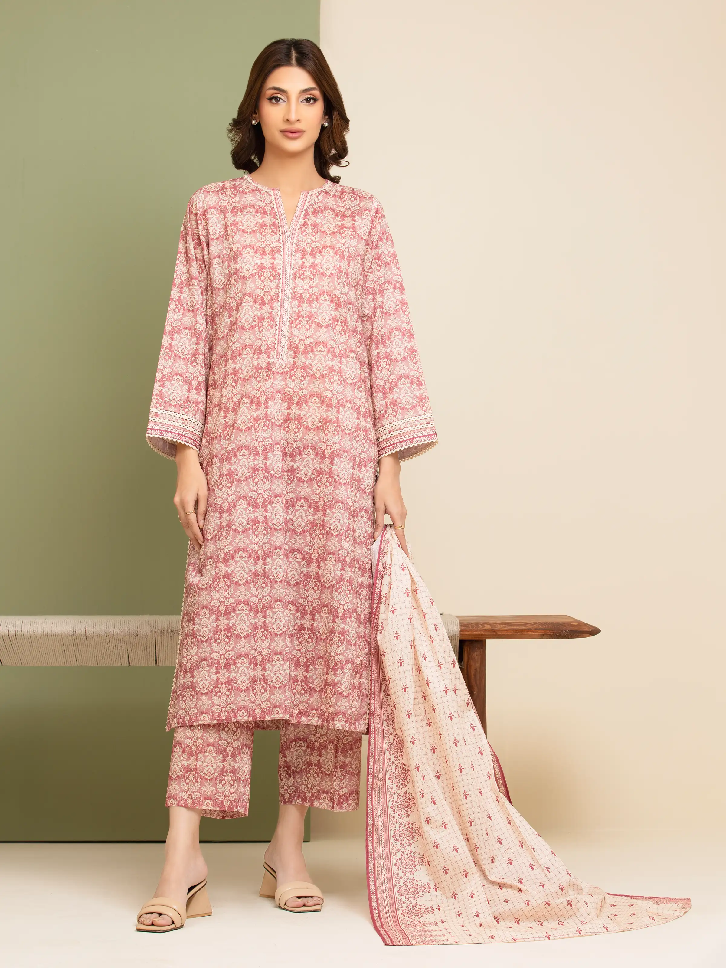 Printed Lawn Suit - EWU5A1-35139-3P