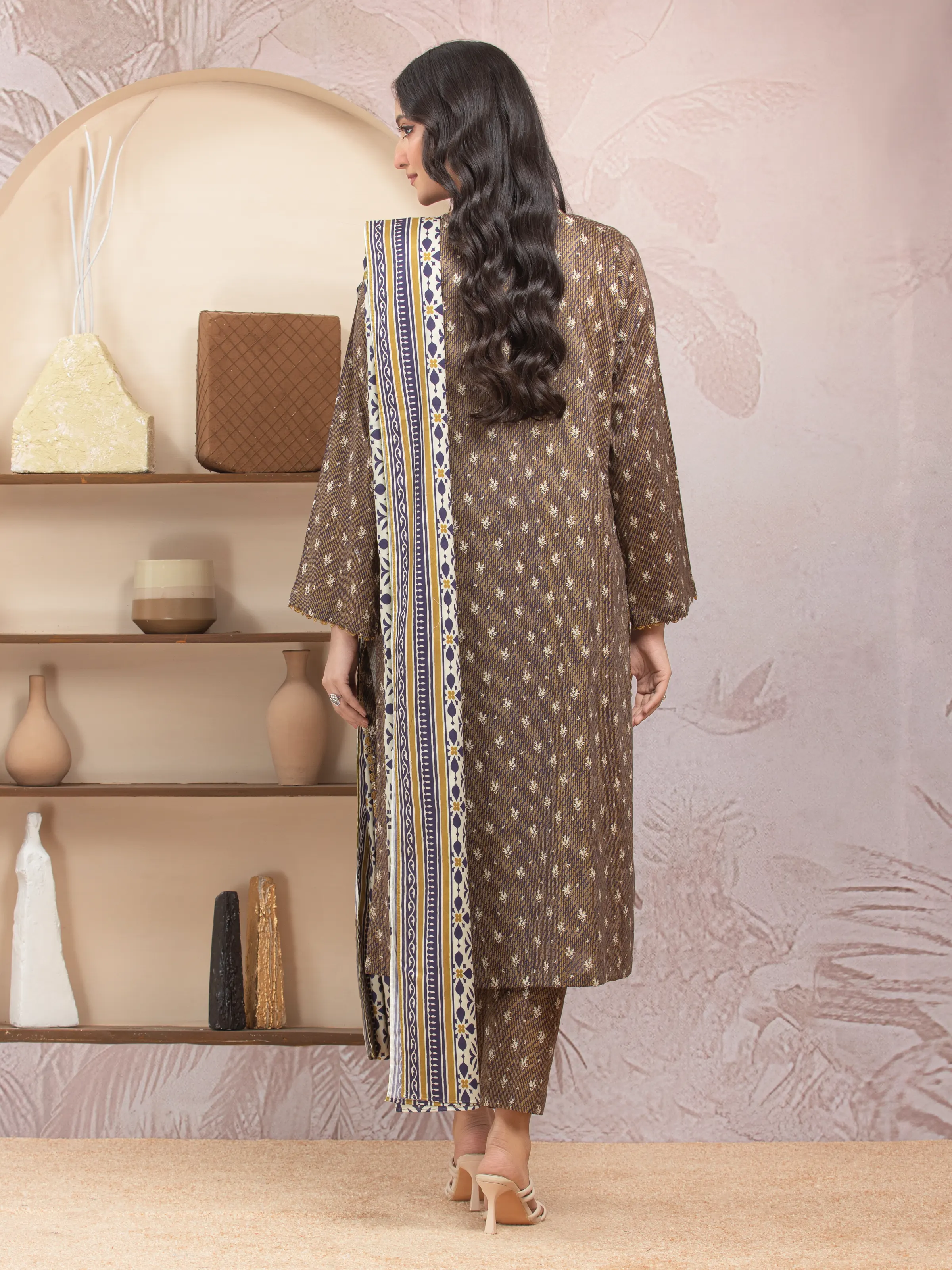 Printed Lawn Suit - EWU5A1-35012-3P - Image 2