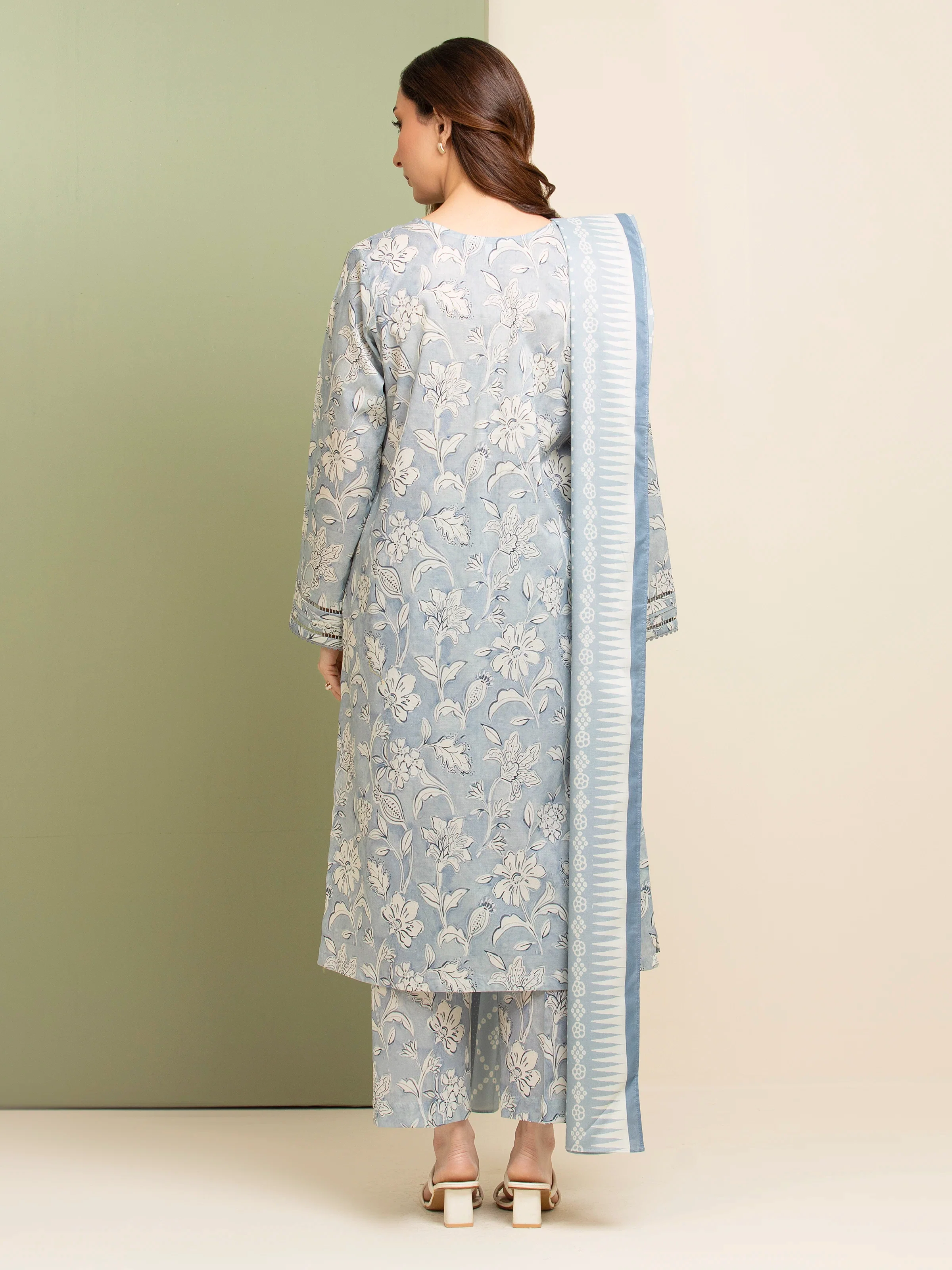 Printed Lawn Suit - EWU5A1-35087-3P - Image 2