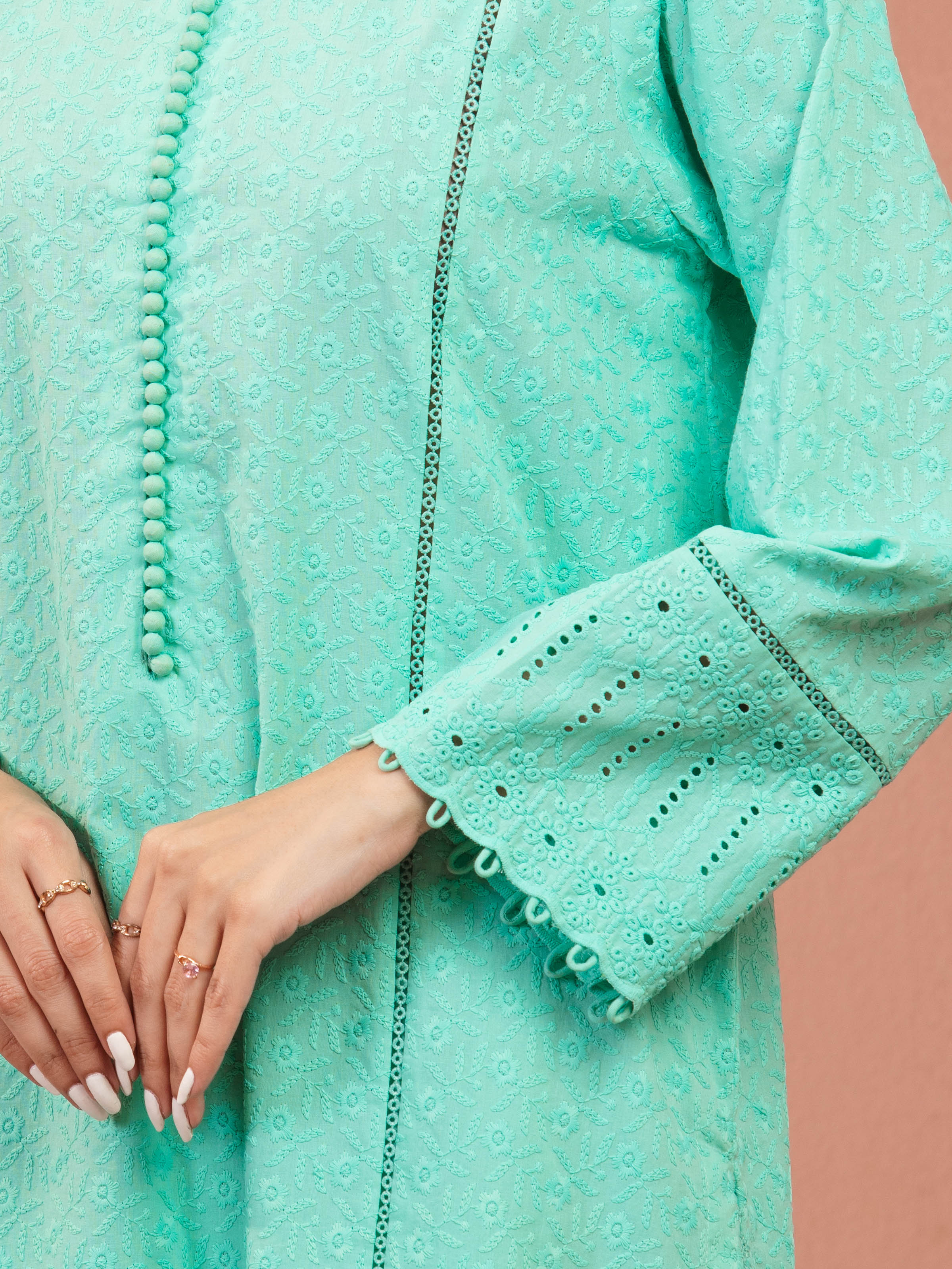 Embroidered Cambric Suit - EWU5V2-31833-3P - Image 4
