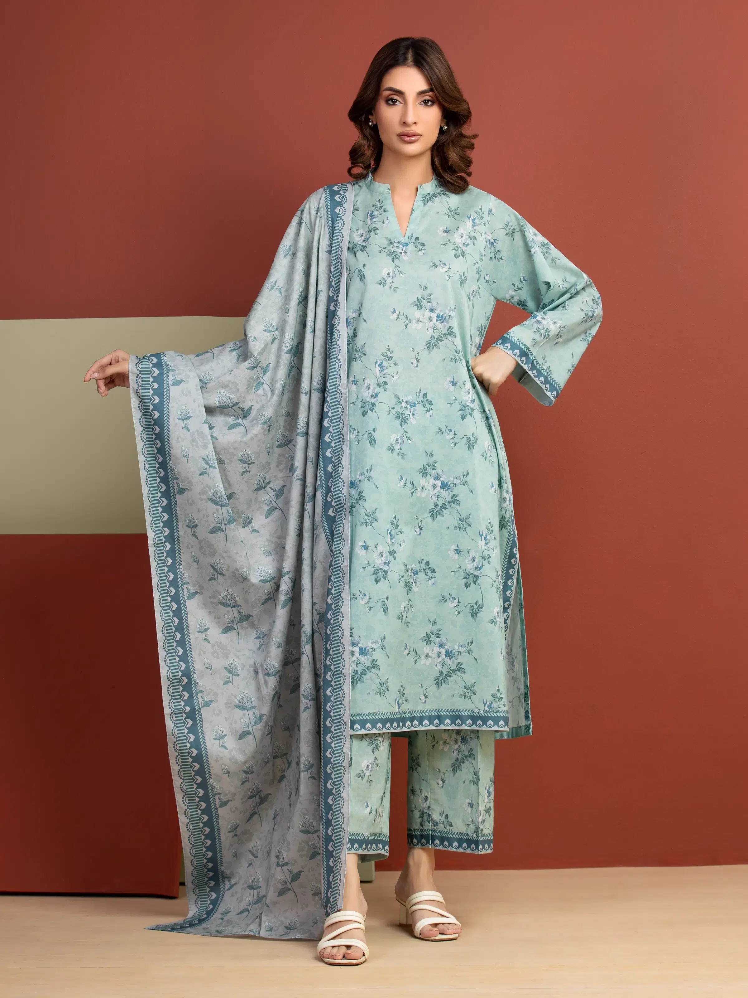 Printed Lawn Suit - EWU5A1-35294-3P
