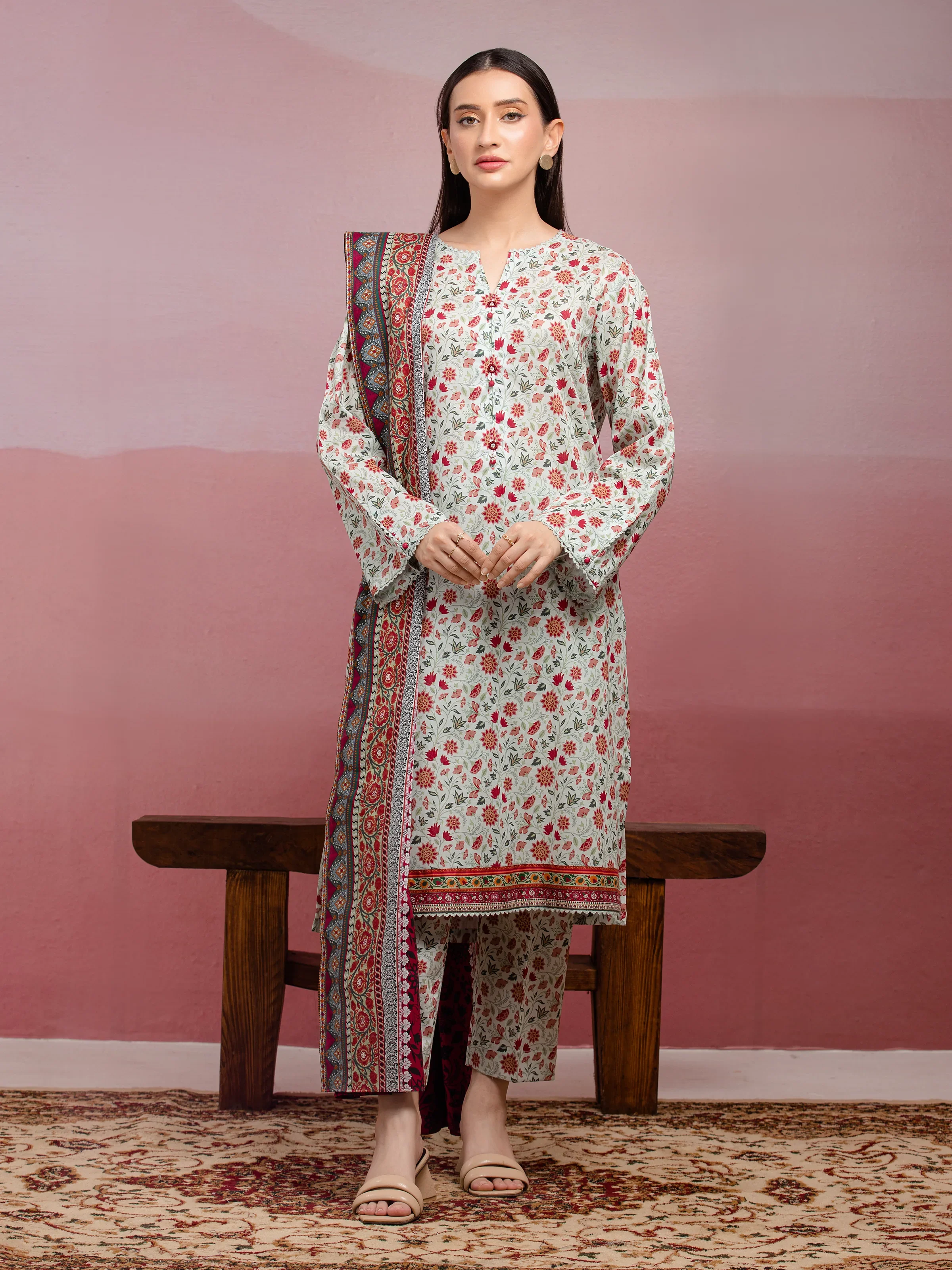 Printed Lawn Suit - EWU5A1-35045-3P