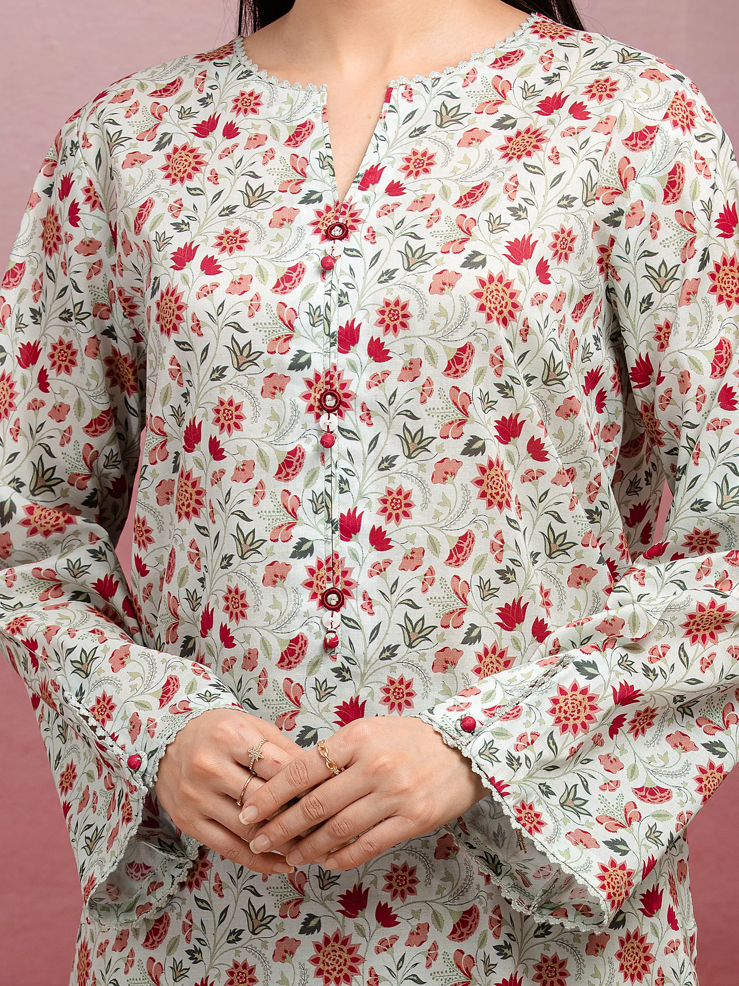 Printed Lawn Suit - EWU5A1-35045-3P - Image 3