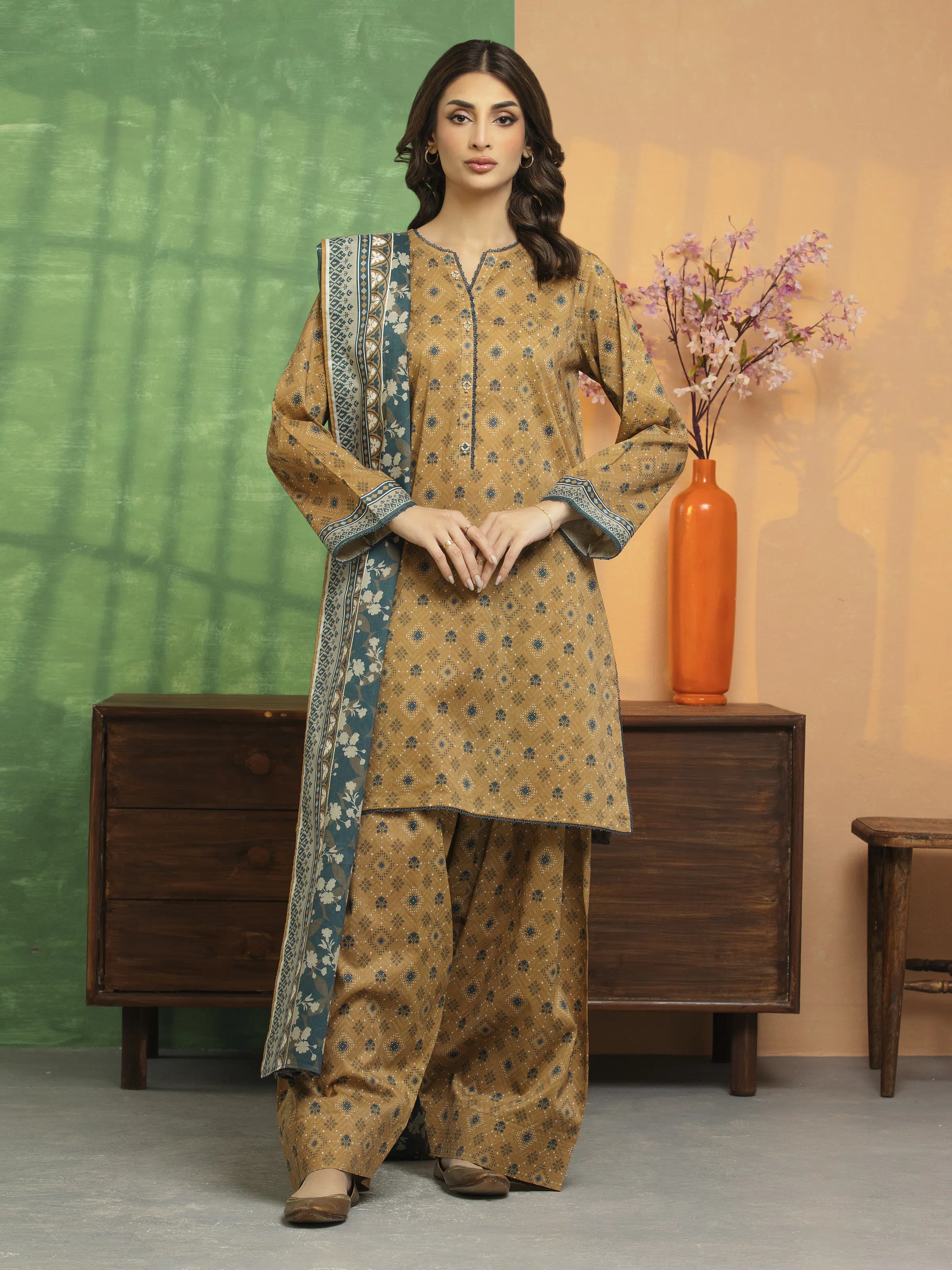 Printed Lawn Suit - EWU5A1-35243-3P