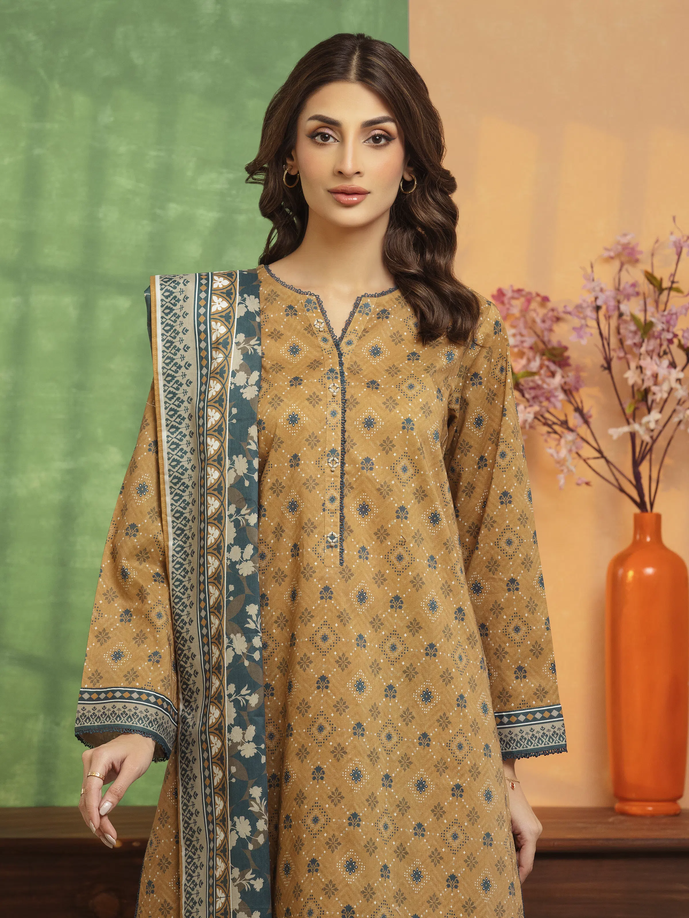 Printed Lawn Suit - EWU5A1-35243-3P - Image 3