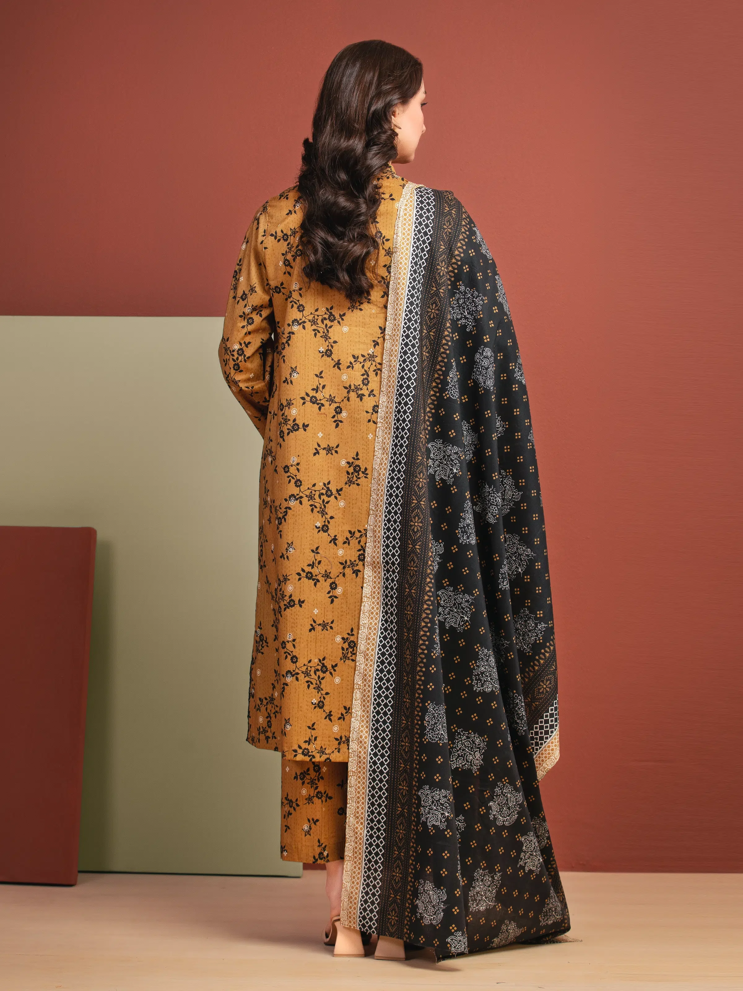 Printed Lawn Suit - EWU5A1-35330-3P - Image 6