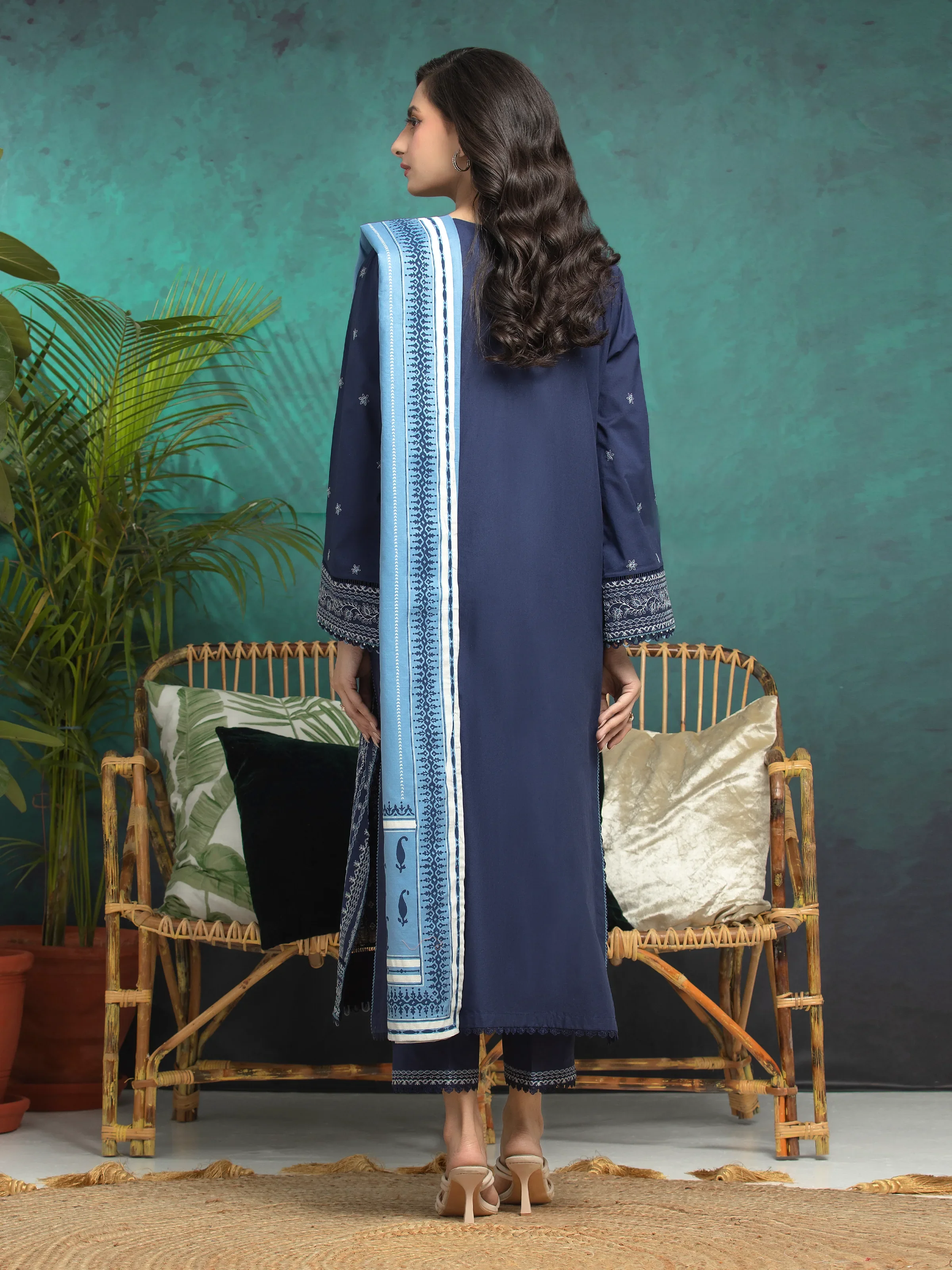 Embroidered Cambric Suit - EWU24V2-31011-3P - Image 2