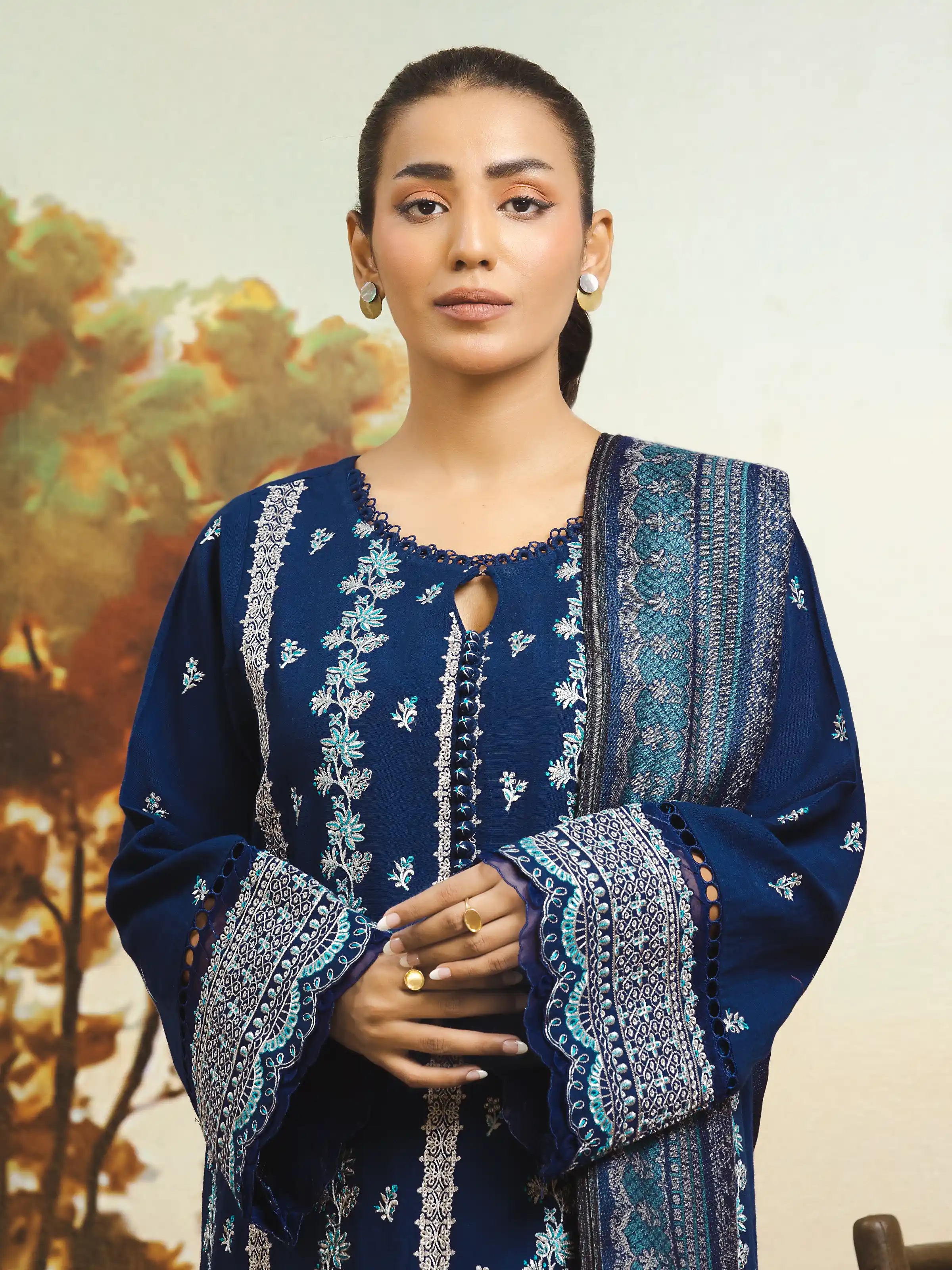 Embroidered Marina Twill Suit - EWU24V14-30210-3P - Image 3