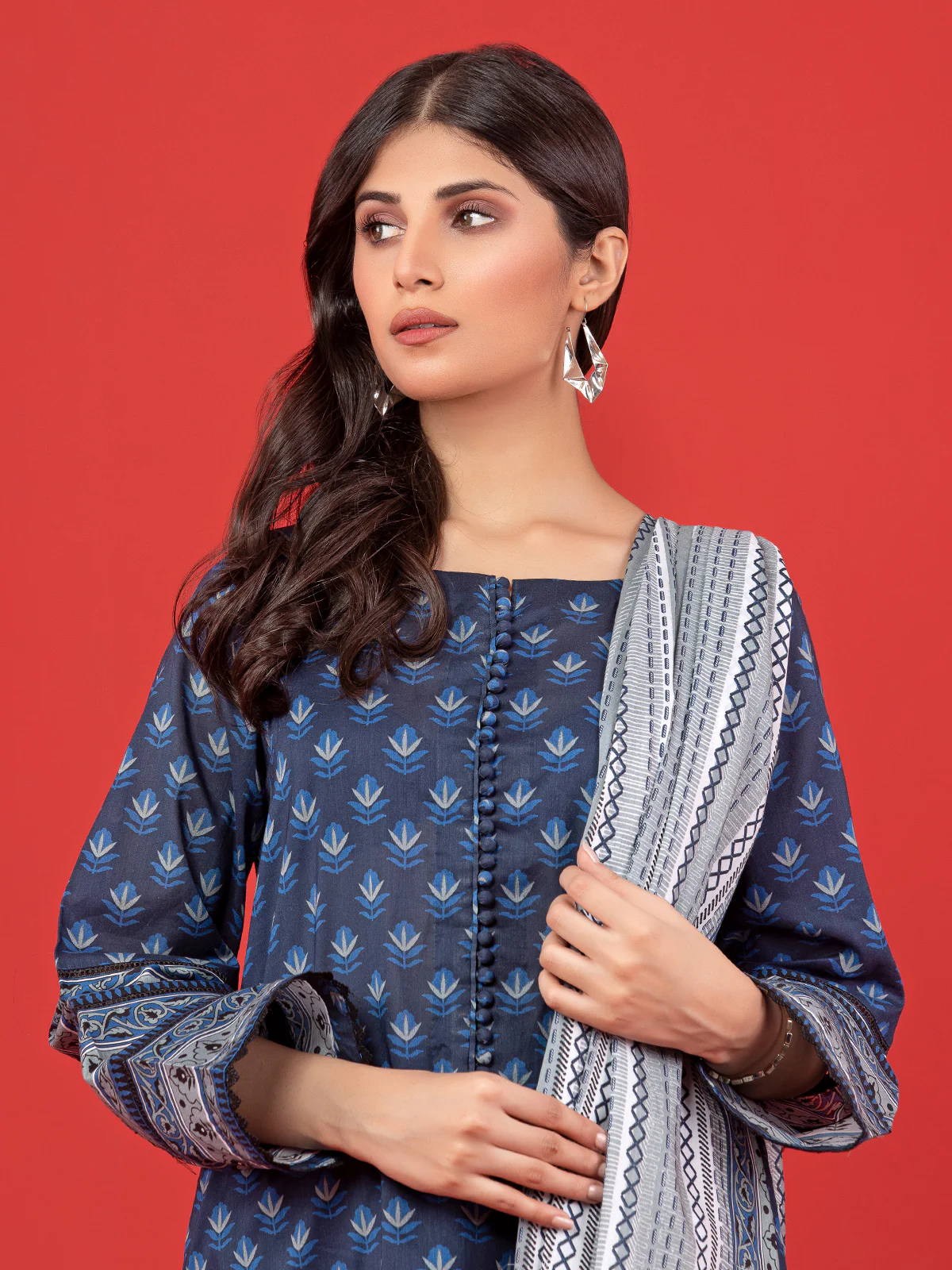 Printed Lawn Shirt - EWU23A1-26230S - Image 4