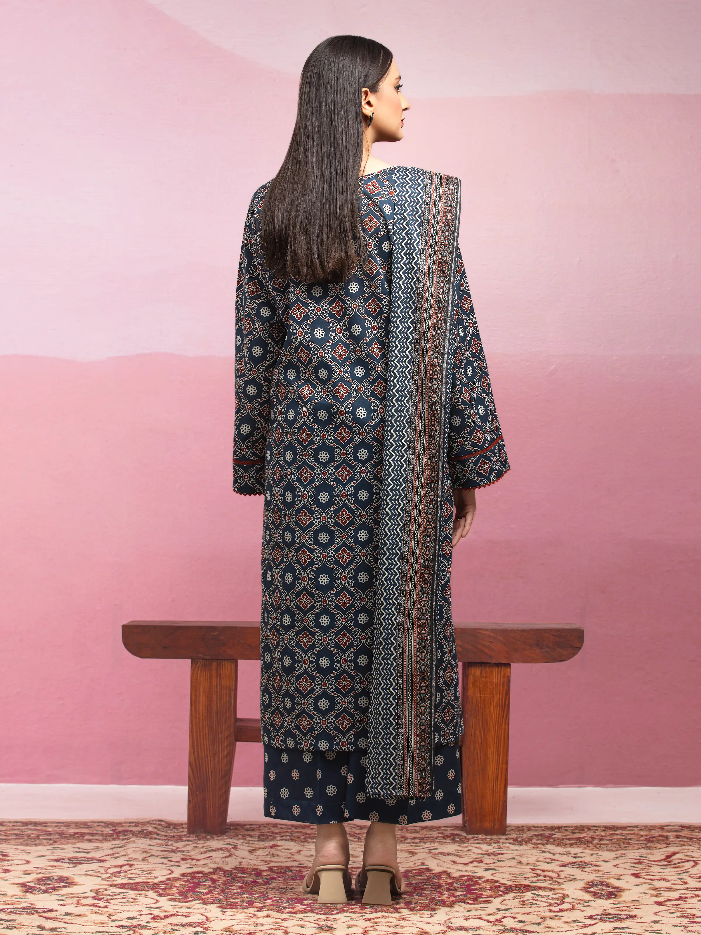 Printed Lawn Suit - EWU5A1-35052-3P - Image 2