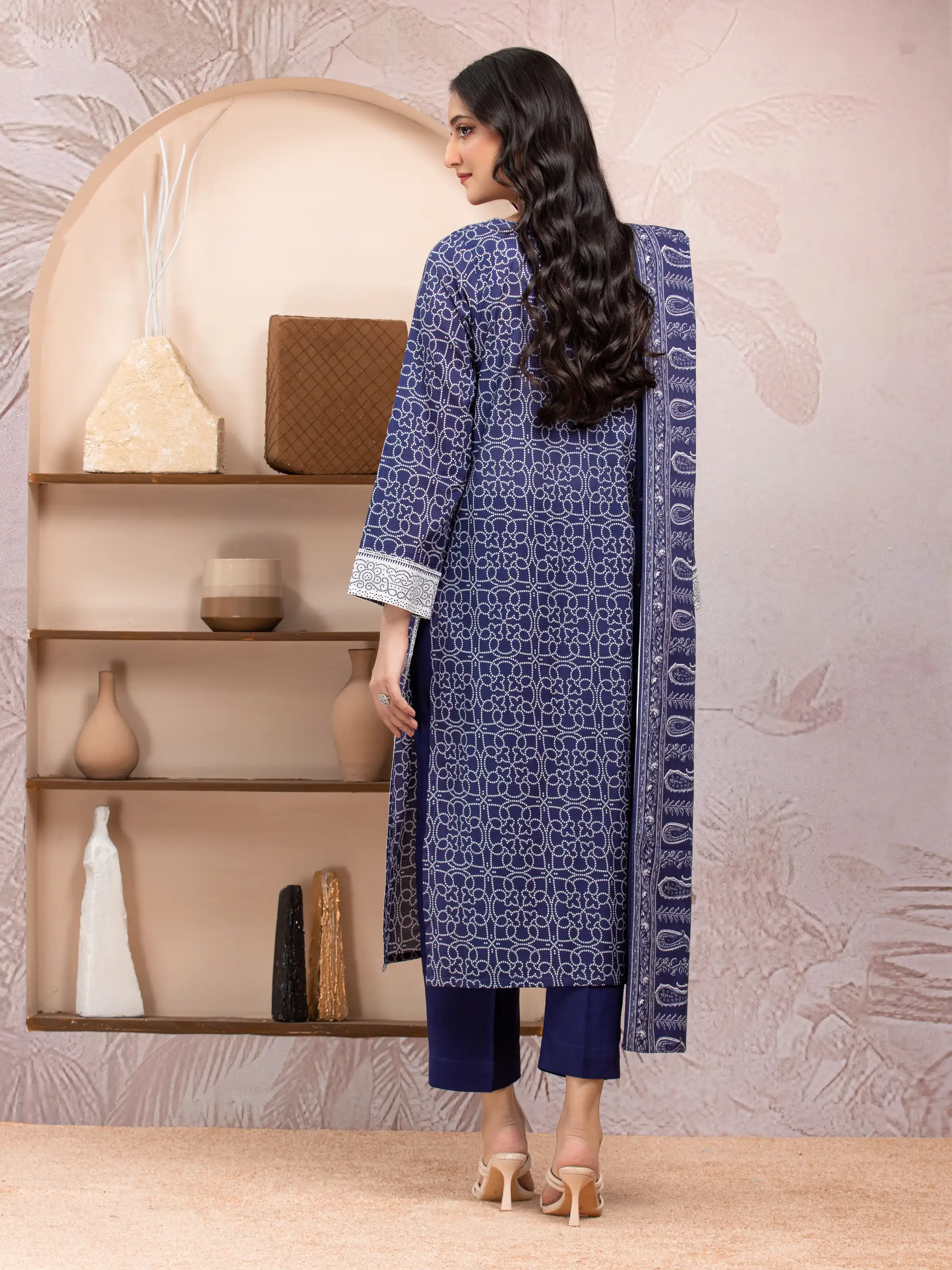 Printed Lawn Suit - EWU5A1-35222-3P - Image 2