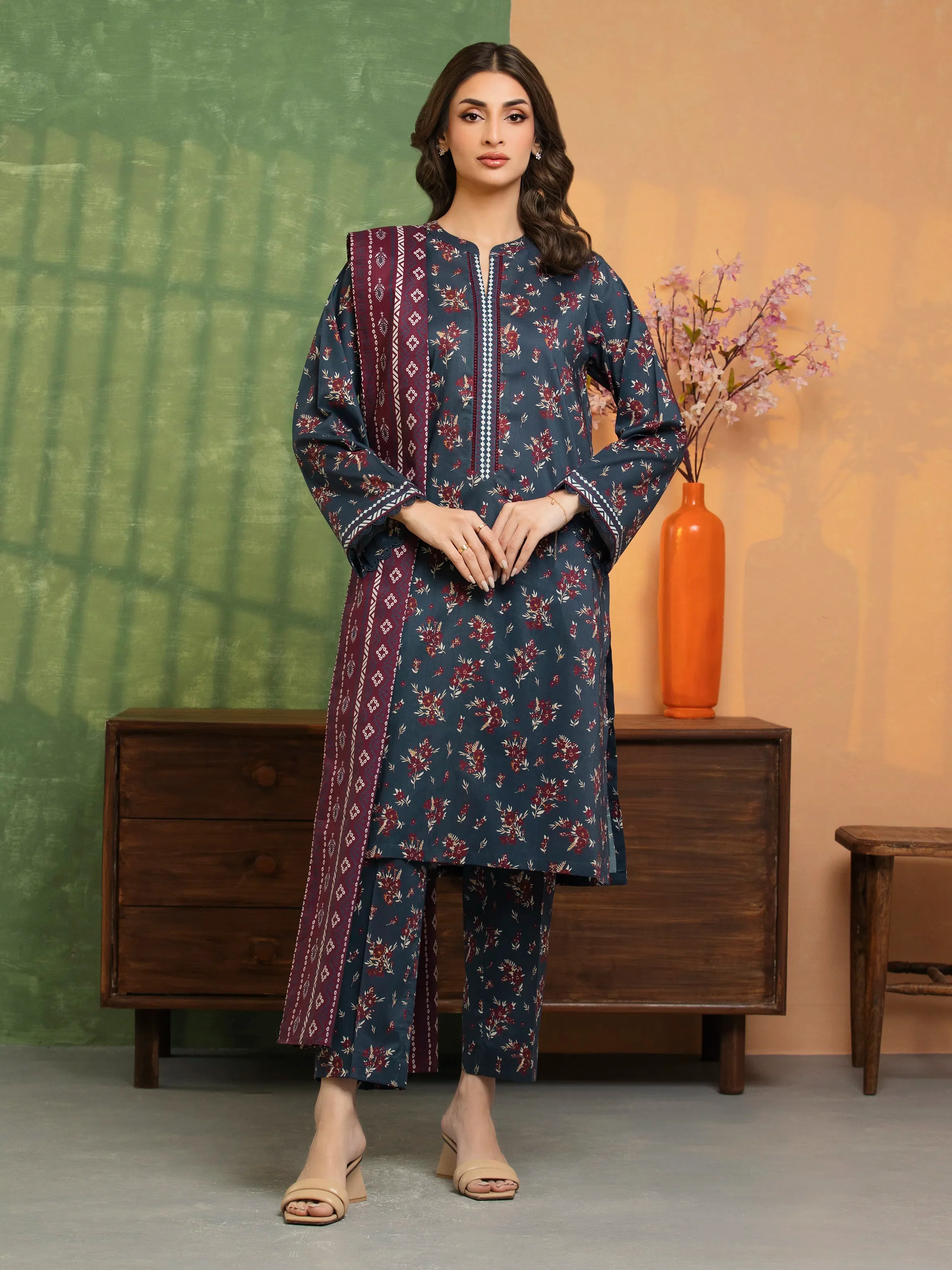 Printed Lawn Suit - EWU5A1-35276-3P