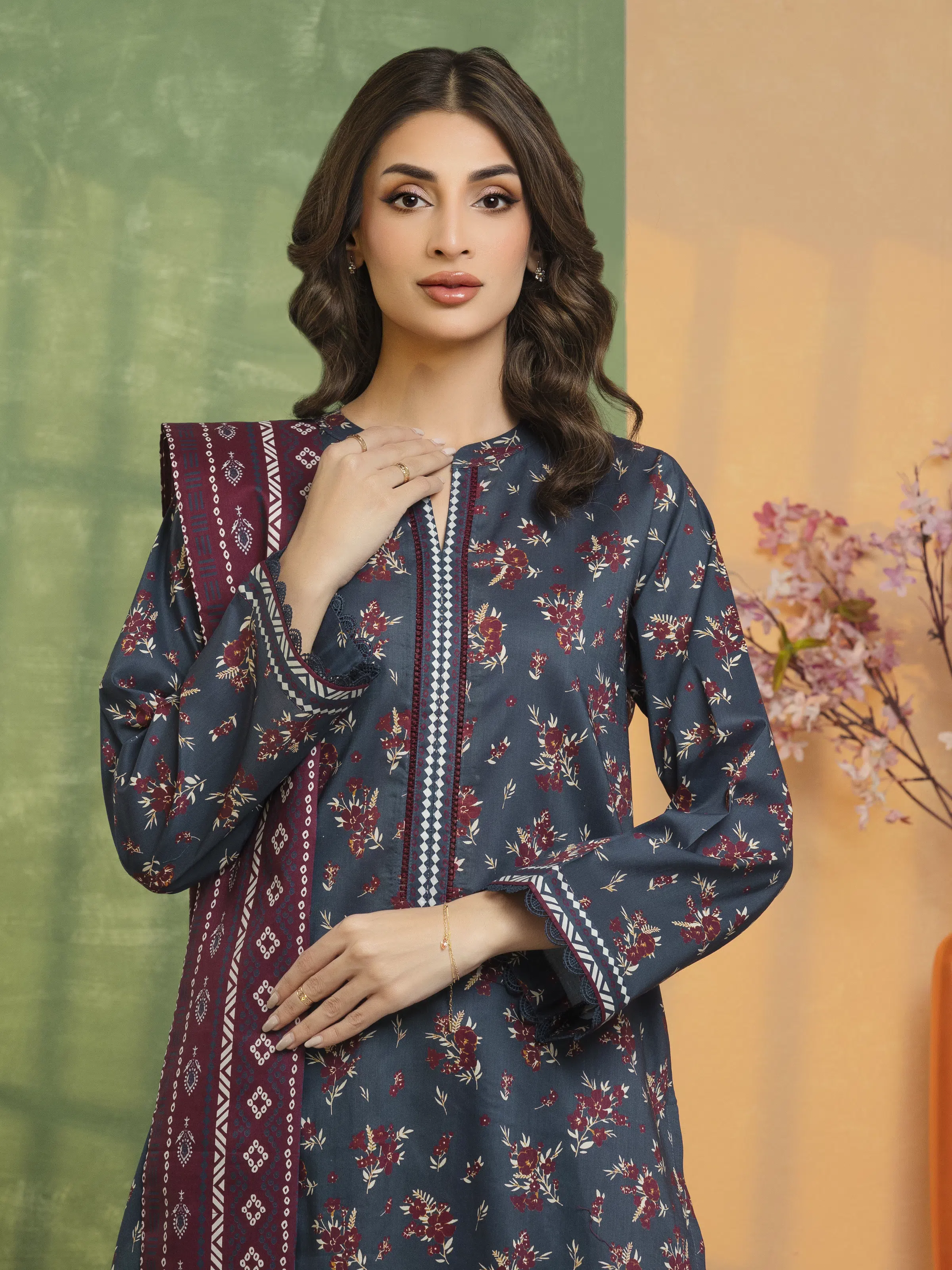 Printed Lawn Suit - EWU5A1-35276-3P - Image 2