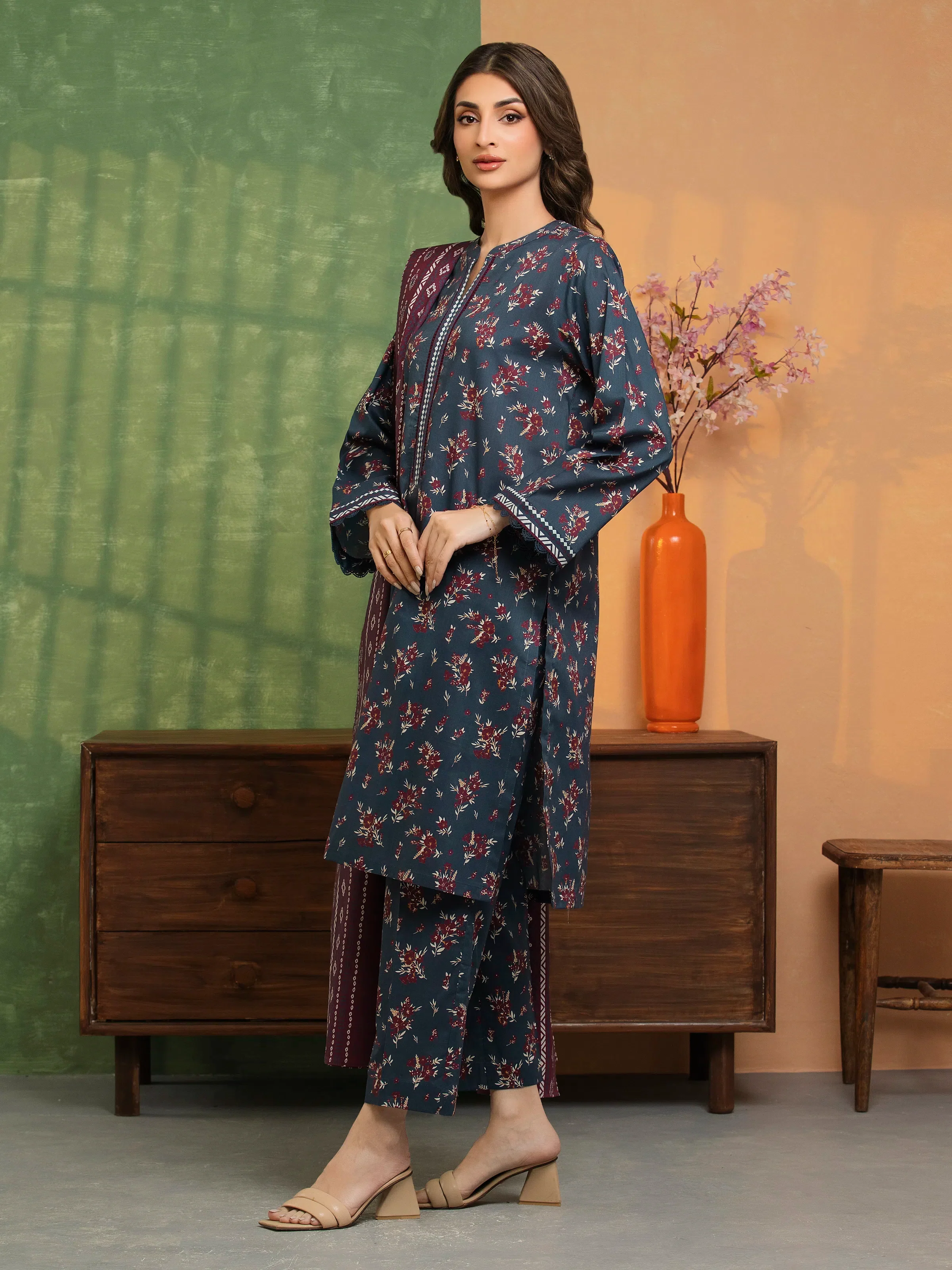 Printed Lawn Suit - EWU5A1-35276-3P - Image 5