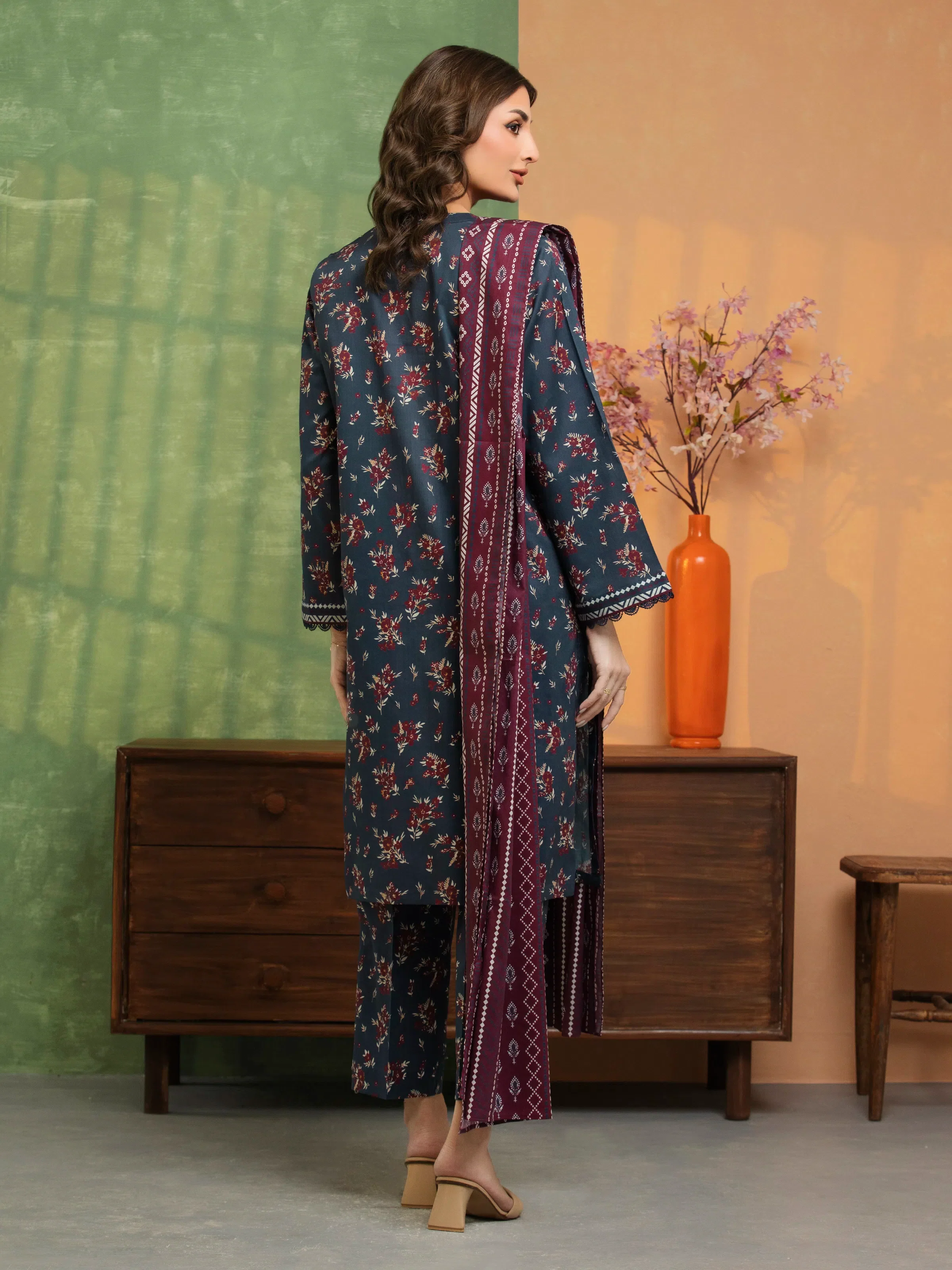 Printed Lawn Suit - EWU5A1-35276-3P - Image 6