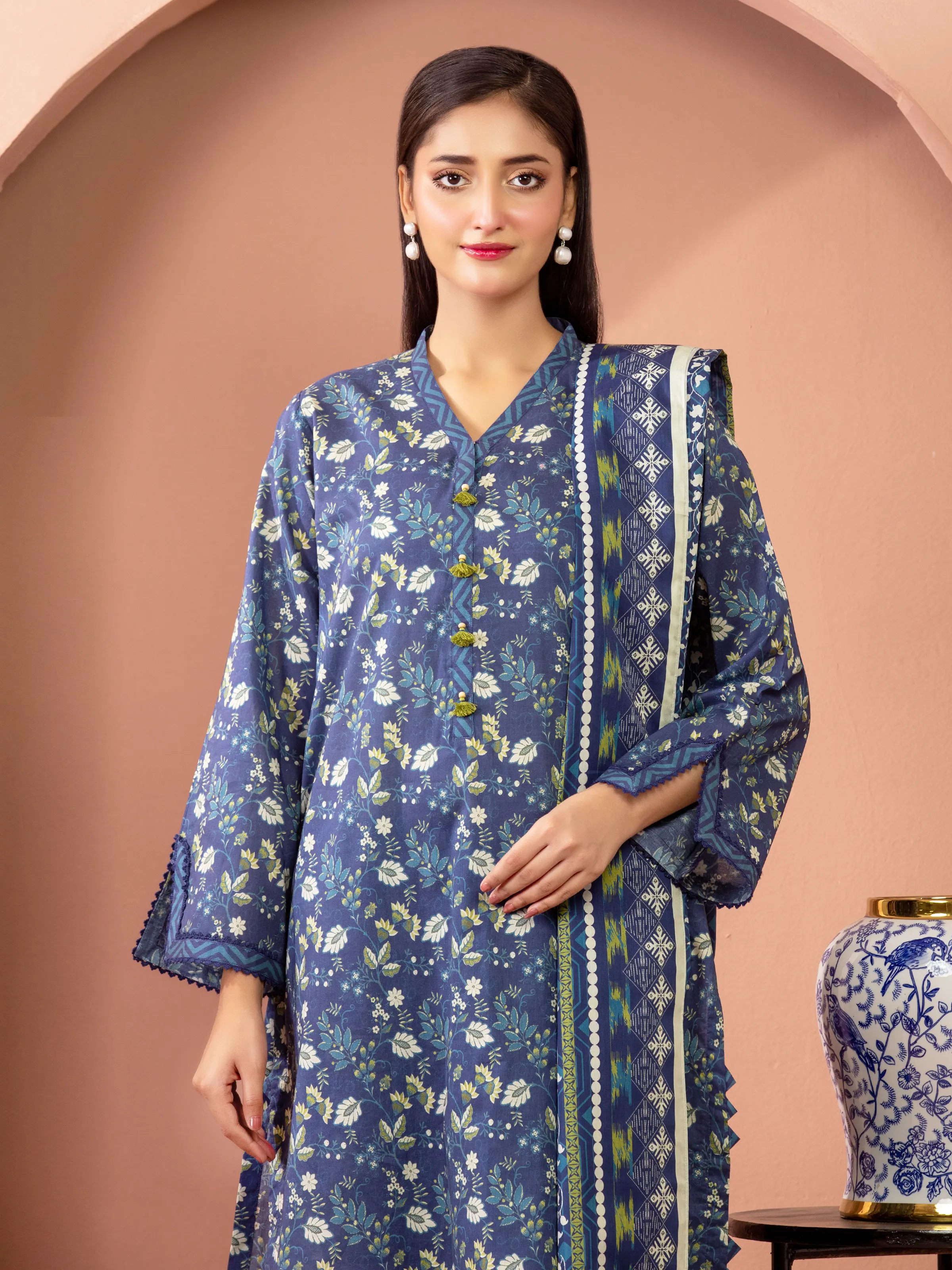 Printed Lawn Suit - EWU5A1-35614-3P - Image 3