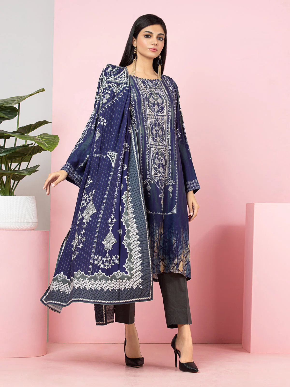 Printed Viscose Suit - EWU22A4-24024XXL - Image 4