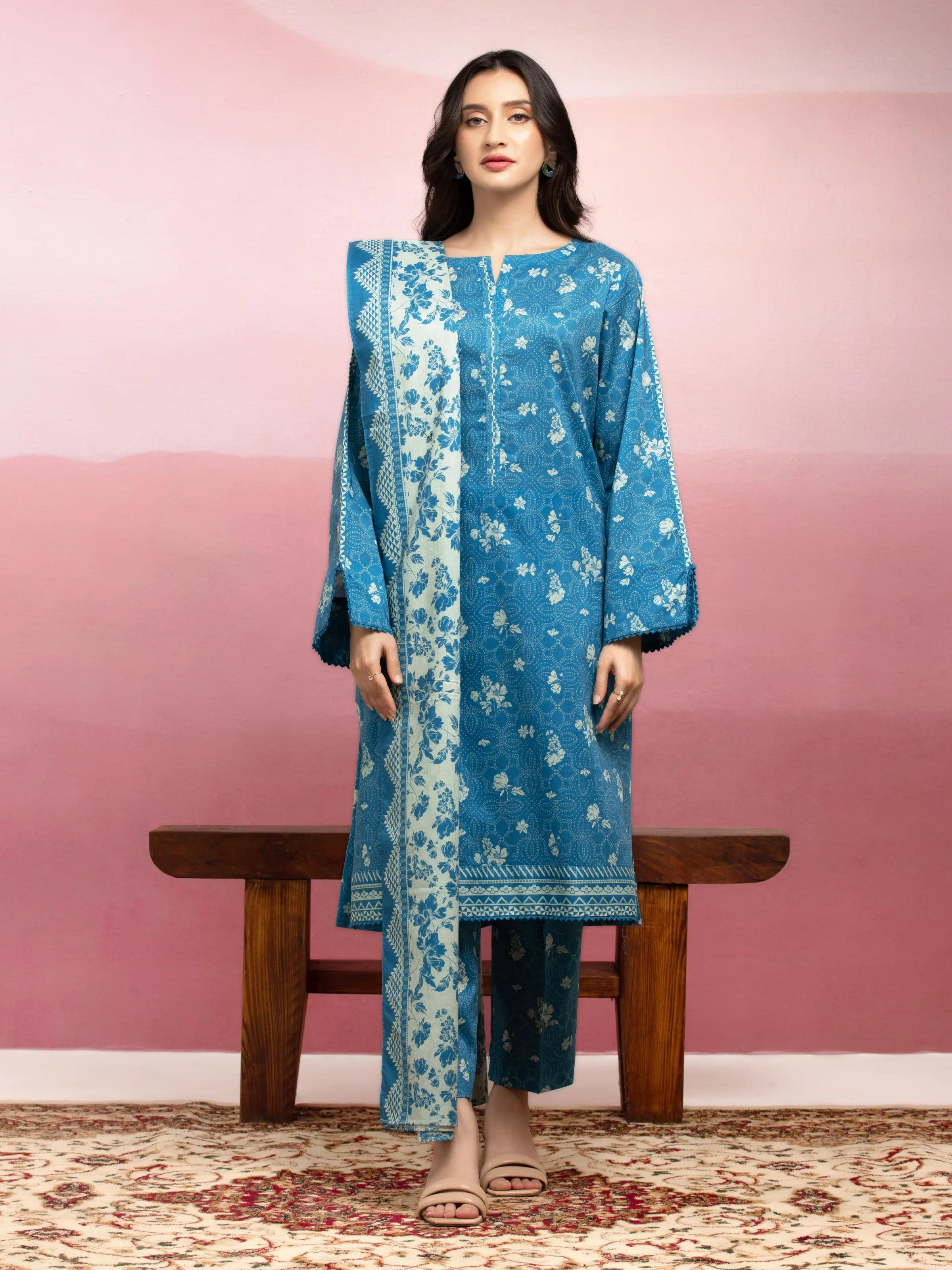Printed Lawn Suit - EWU5A1-35051-3P