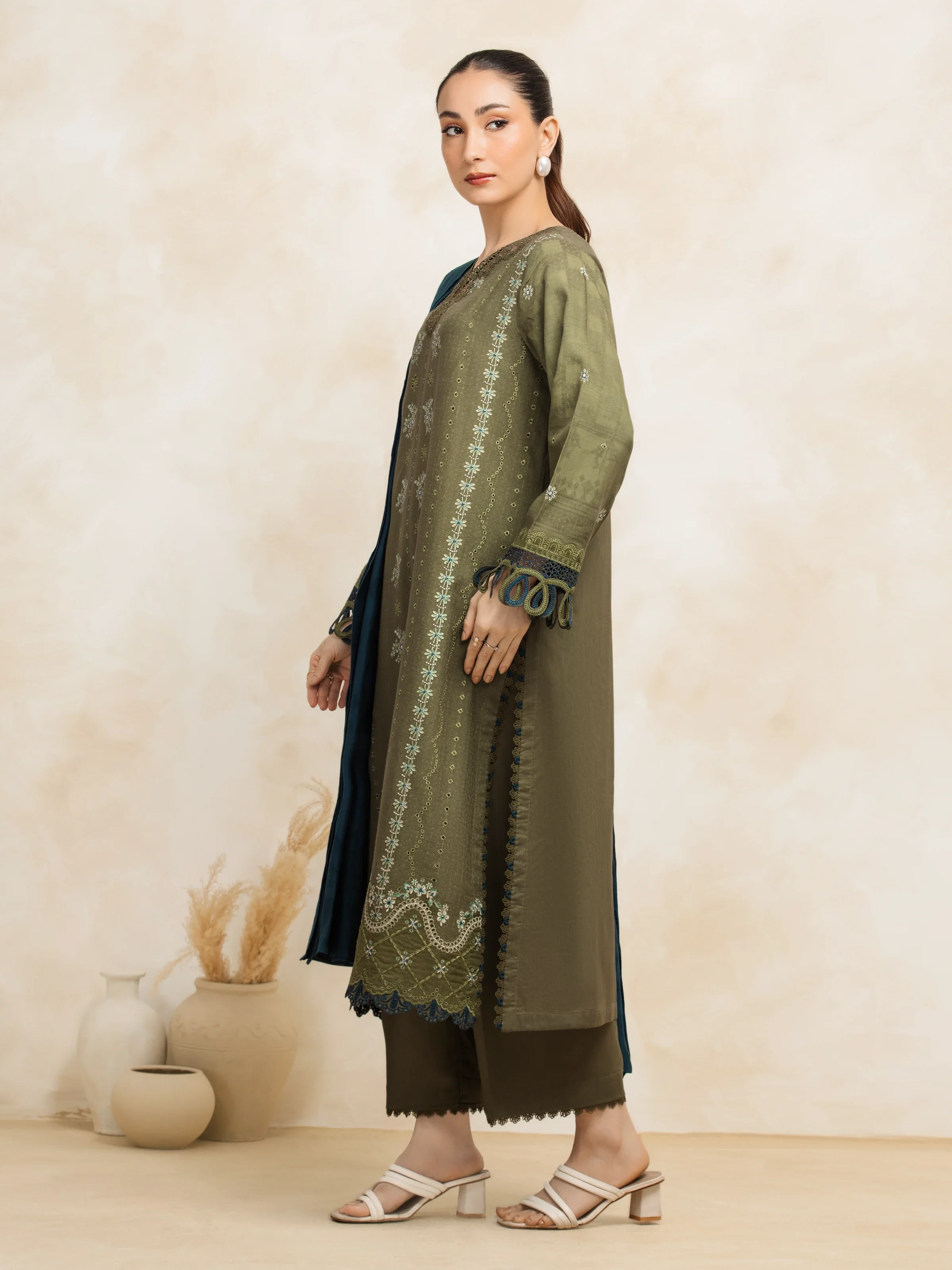 Embroidered Jacquard Suit - EWU5V3-31150-3P - Image 2