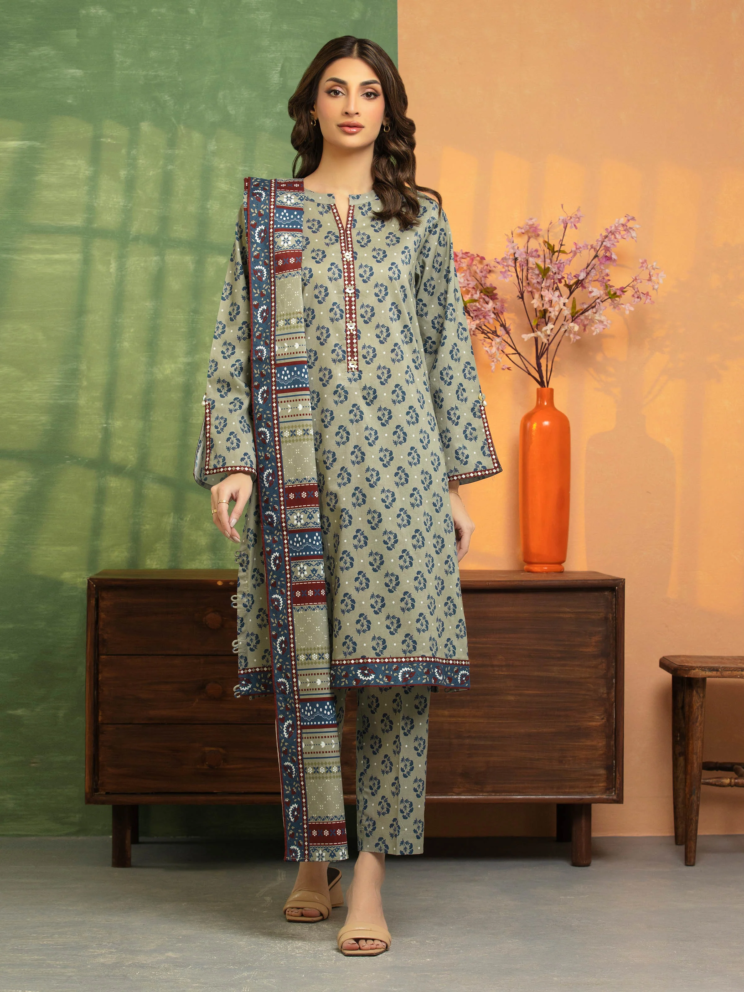Printed Lawn Suit - EWU5A1-35186-3P